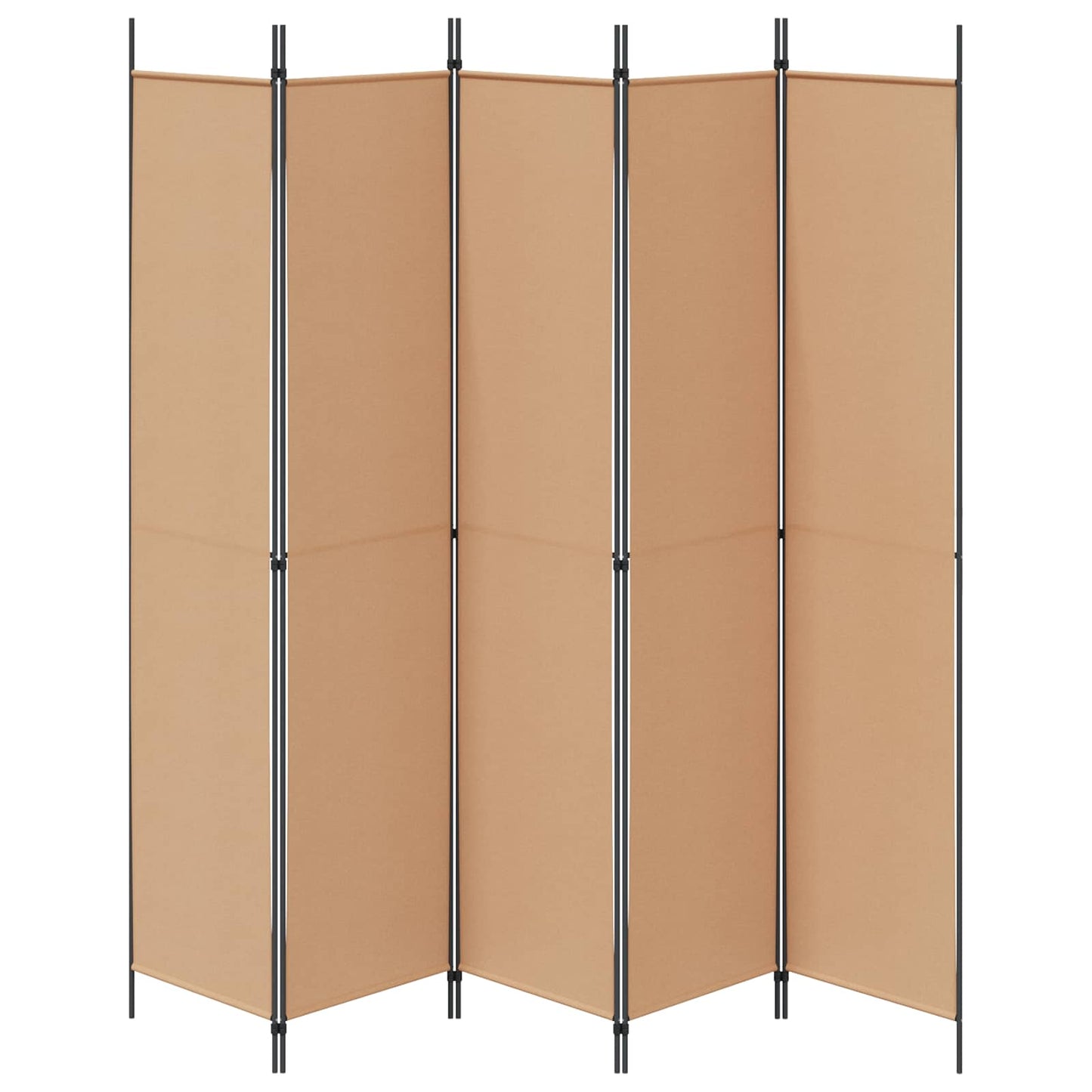 5-Panel Room Divider Beige 250 x 220 cm Stof is nu te koop bij PeponiXL, paradijselijk wonen!