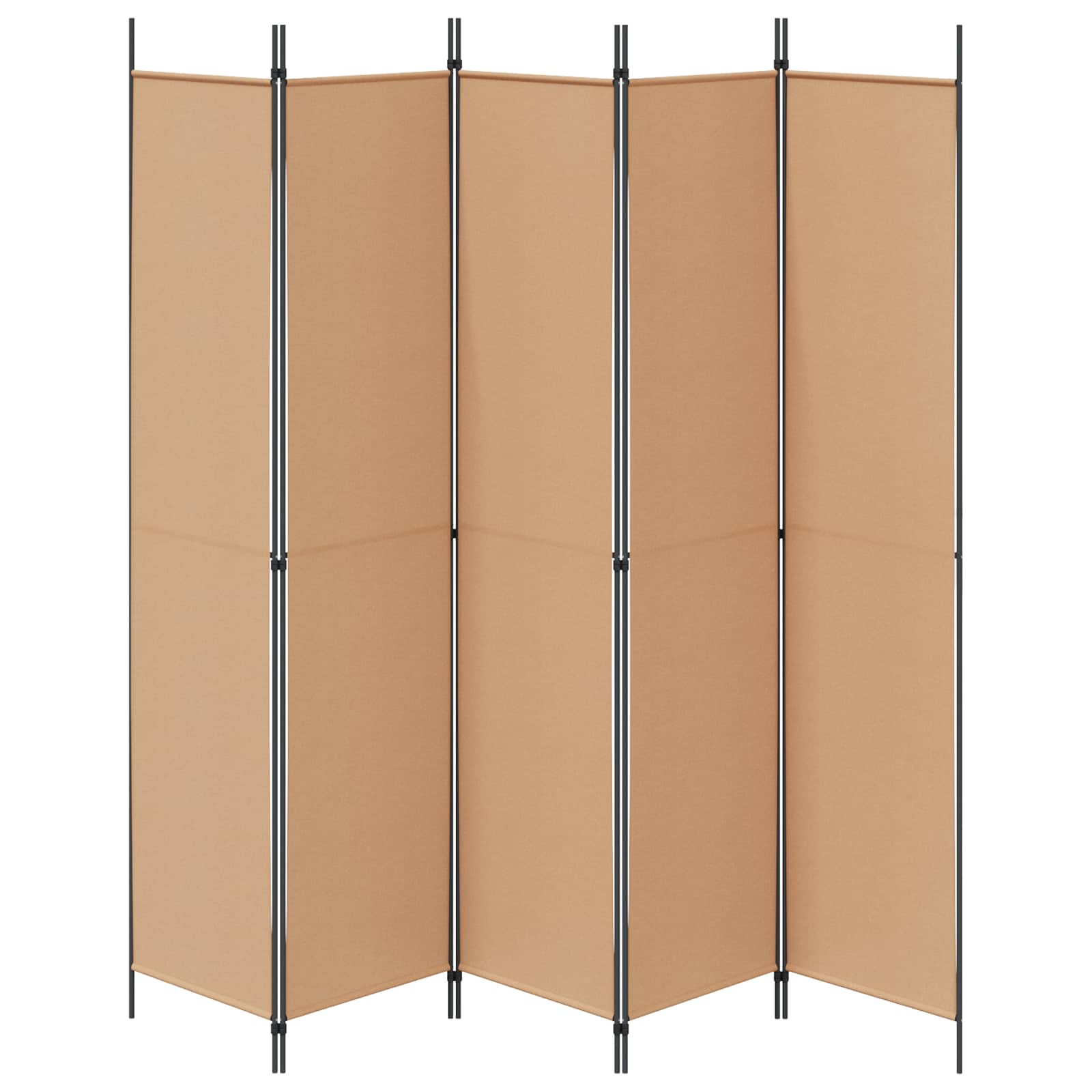 5-Panel Room Divider Beige 250 x 220 cm Stof is nu te koop bij PeponiXL, paradijselijk wonen!