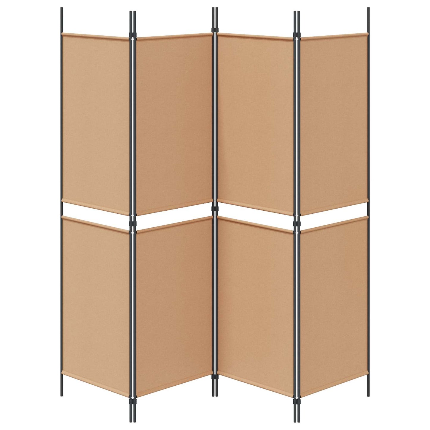 4-Panel Room Divider Beige 200 x 180 cm Stof is nu te koop bij PeponiXL, paradijselijk wonen!