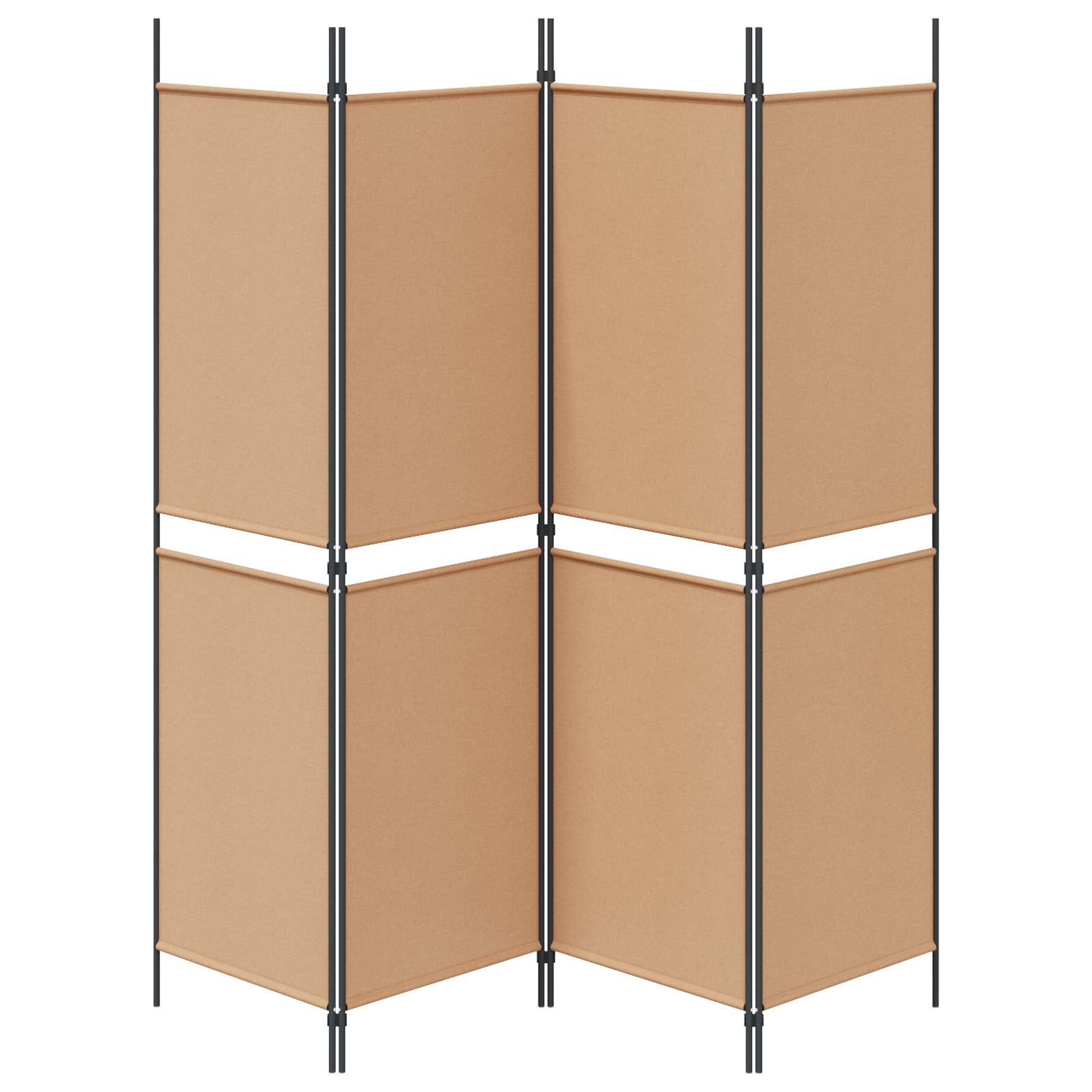 4-Panel Room Divider Beige 200 x 180 cm Stof is nu te koop bij PeponiXL, paradijselijk wonen!