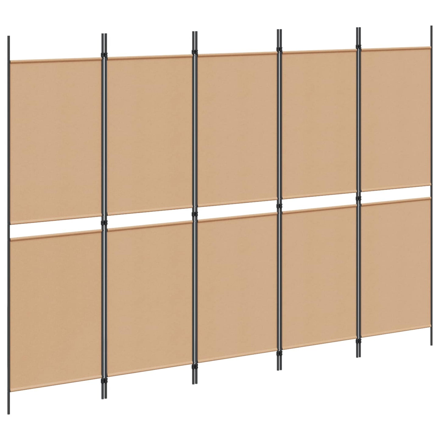 5-Panel Room Divider Beige 250 x 180 cm Stof is nu te koop bij PeponiXL, paradijselijk wonen!
