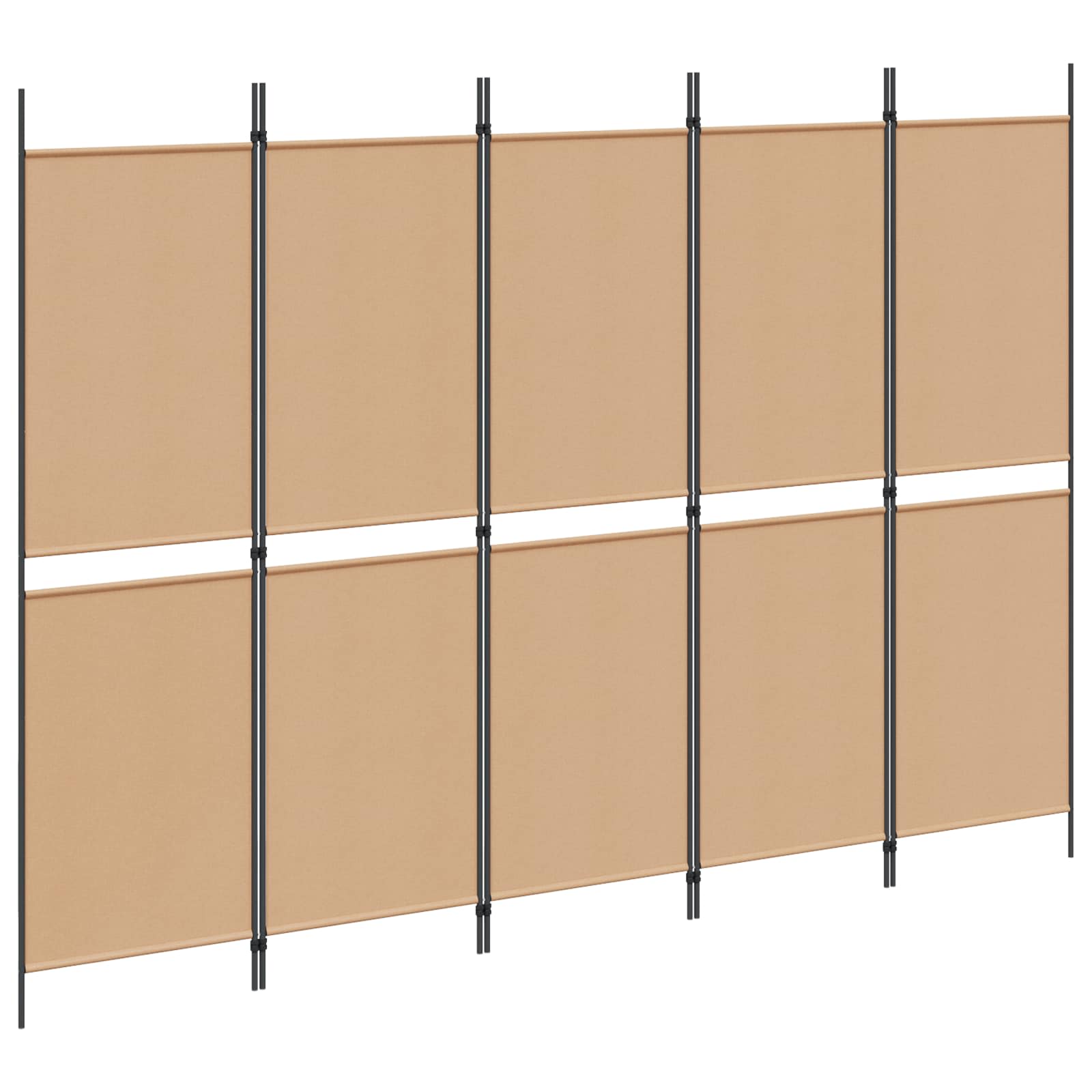 5-Panel Room Divider Beige 250 x 180 cm Stof is nu te koop bij PeponiXL, paradijselijk wonen!