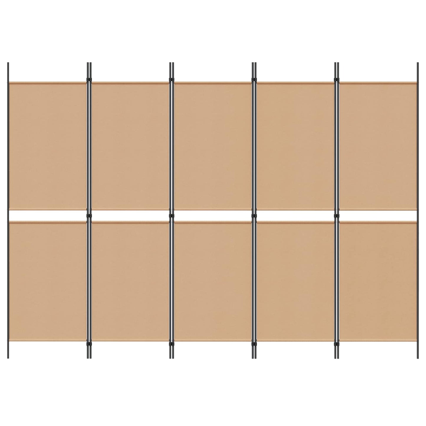 5-Panel Room Divider Beige 250 x 180 cm Stof is nu te koop bij PeponiXL, paradijselijk wonen!