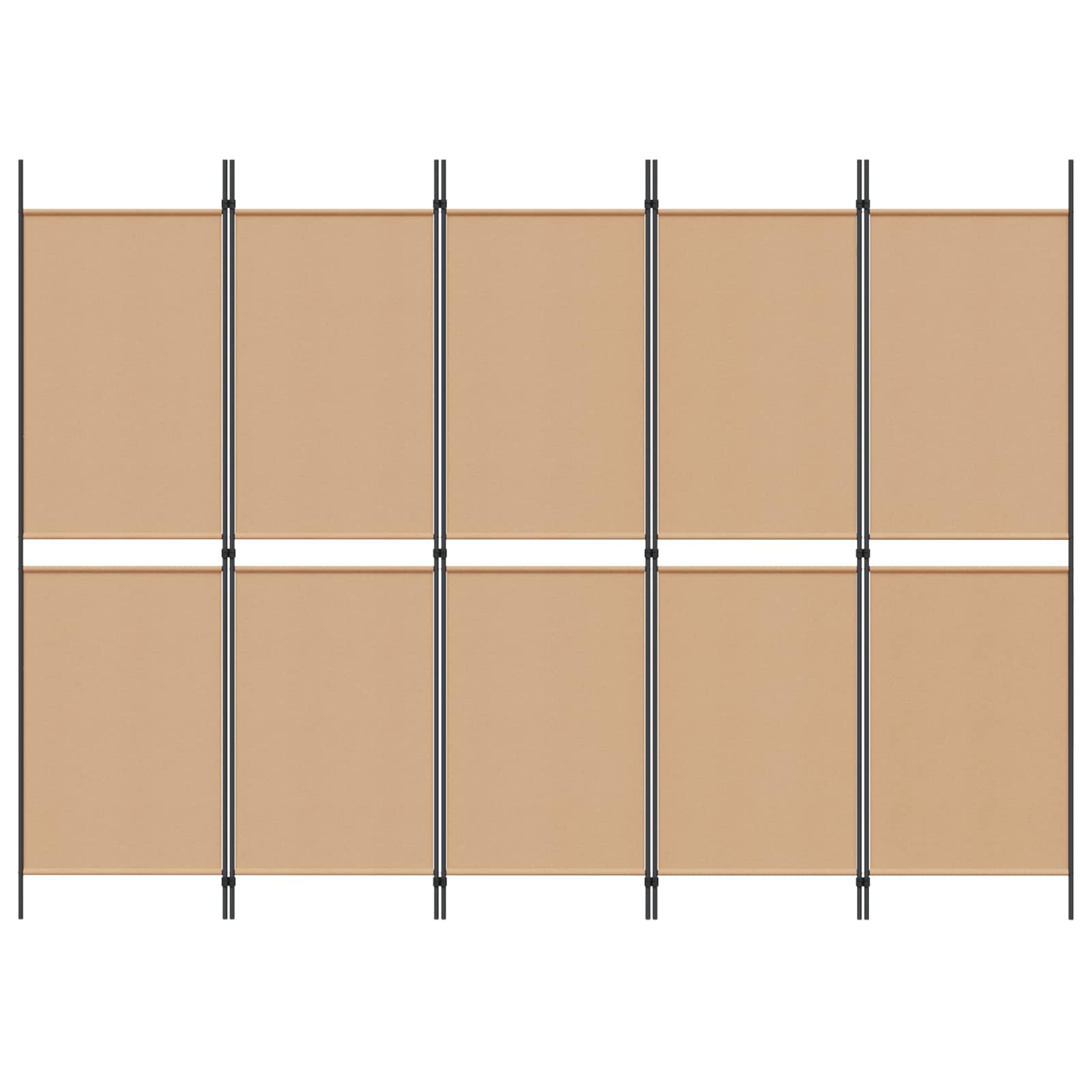 5-Panel Room Divider Beige 250 x 180 cm Stof is nu te koop bij PeponiXL, paradijselijk wonen!