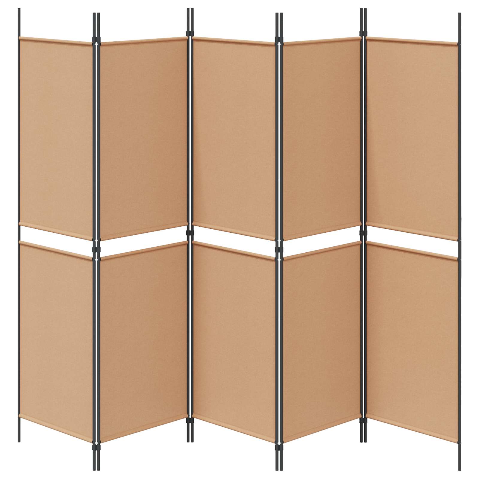 5-Panel Room Divider Beige 250 x 180 cm Stof is nu te koop bij PeponiXL, paradijselijk wonen!