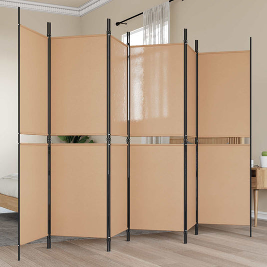 6-Panelen Kamerscherm Beige 300 x 180 cm Stof is nu te koop bij PeponiXL, paradijselijk wonen!