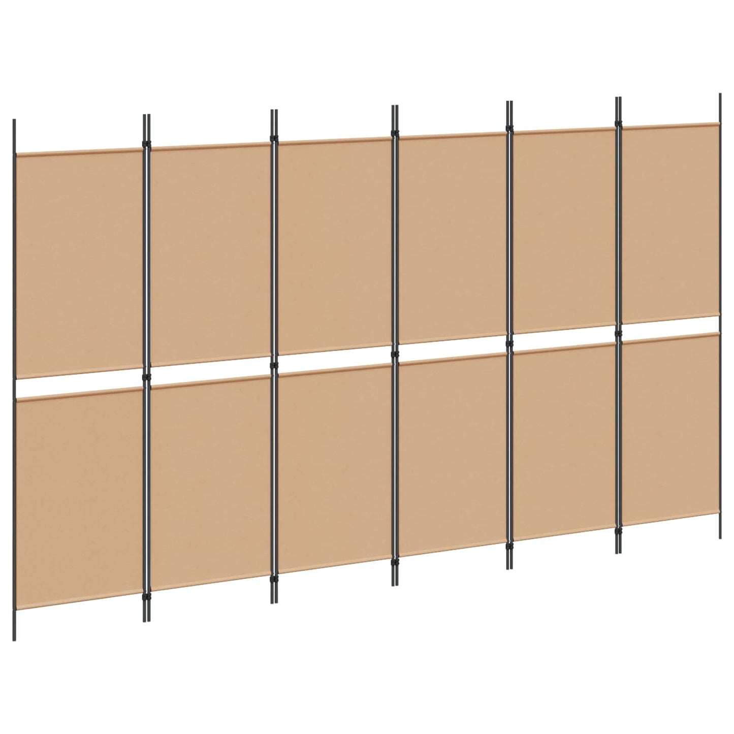 6-Panelen Kamerscherm Beige 300 x 180 cm Stof is nu te koop bij PeponiXL, paradijselijk wonen!