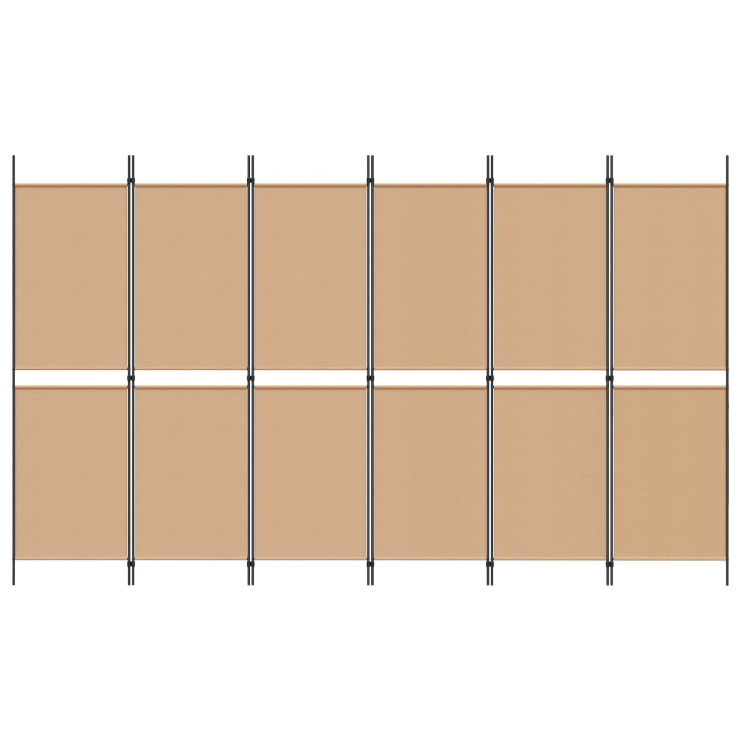 6-Panelen Kamerscherm Beige 300 x 180 cm Stof is nu te koop bij PeponiXL, paradijselijk wonen!