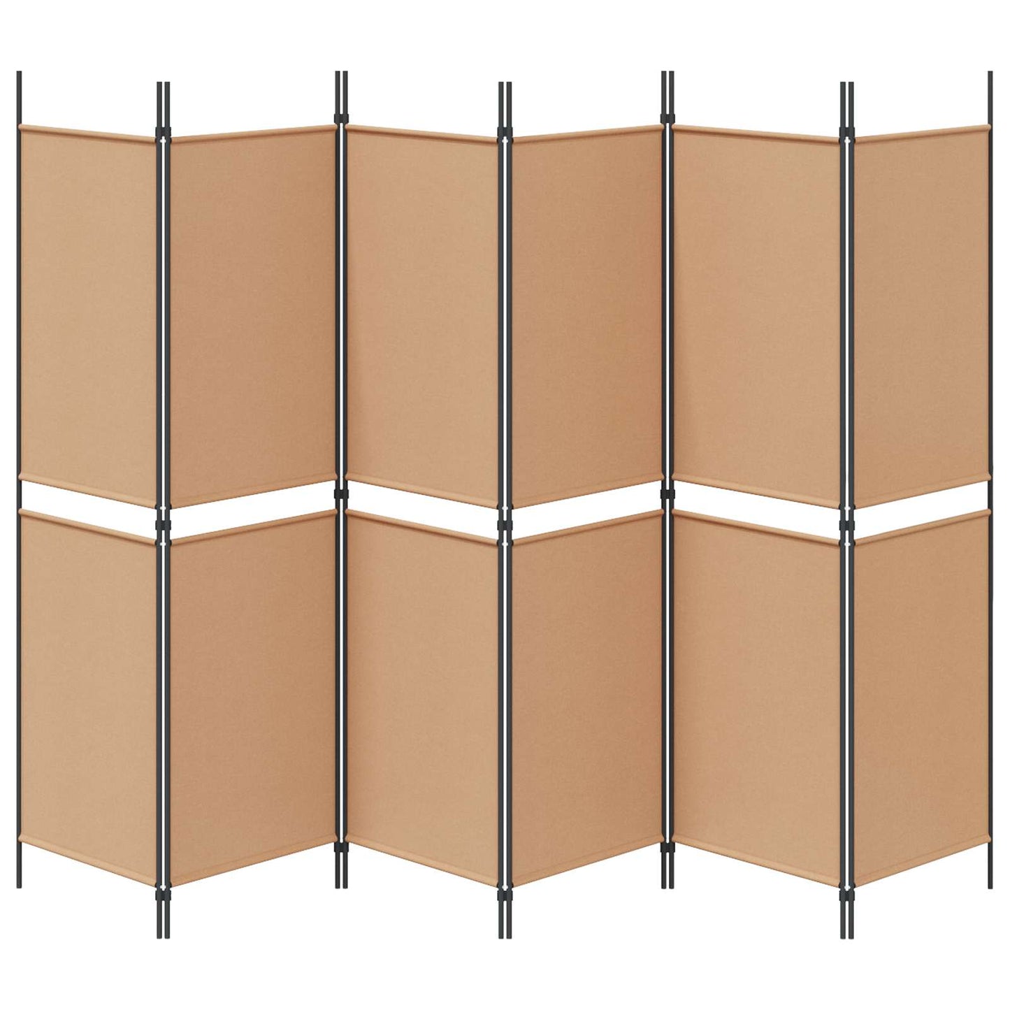 6-Panelen Kamerscherm Beige 300 x 180 cm Stof is nu te koop bij PeponiXL, paradijselijk wonen!