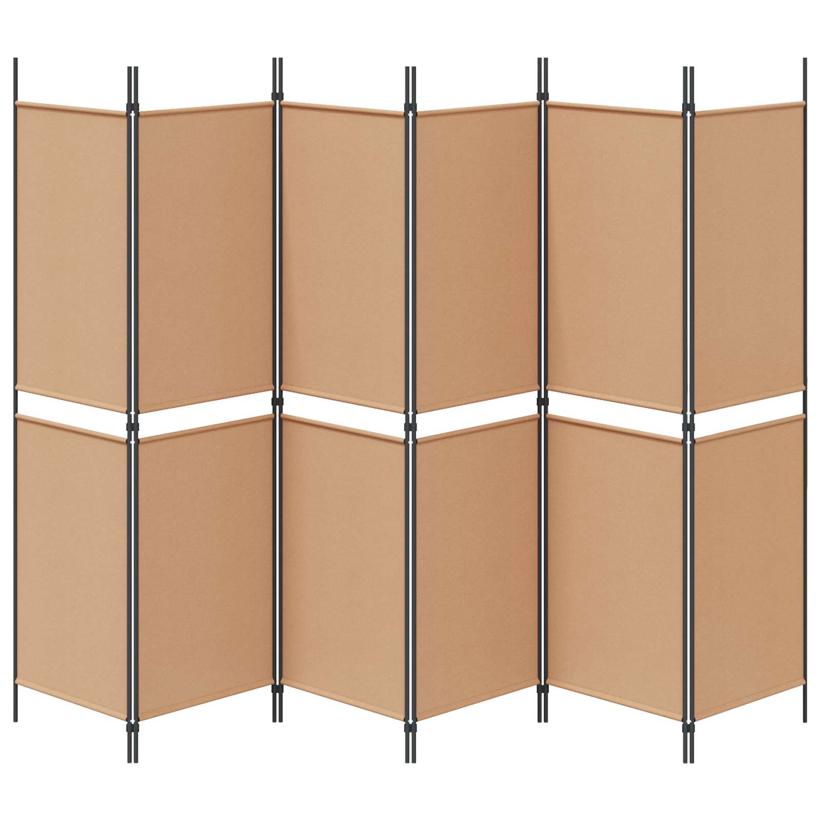 6-Panelen Kamerscherm Beige 300 x 180 cm Stof is nu te koop bij PeponiXL, paradijselijk wonen!