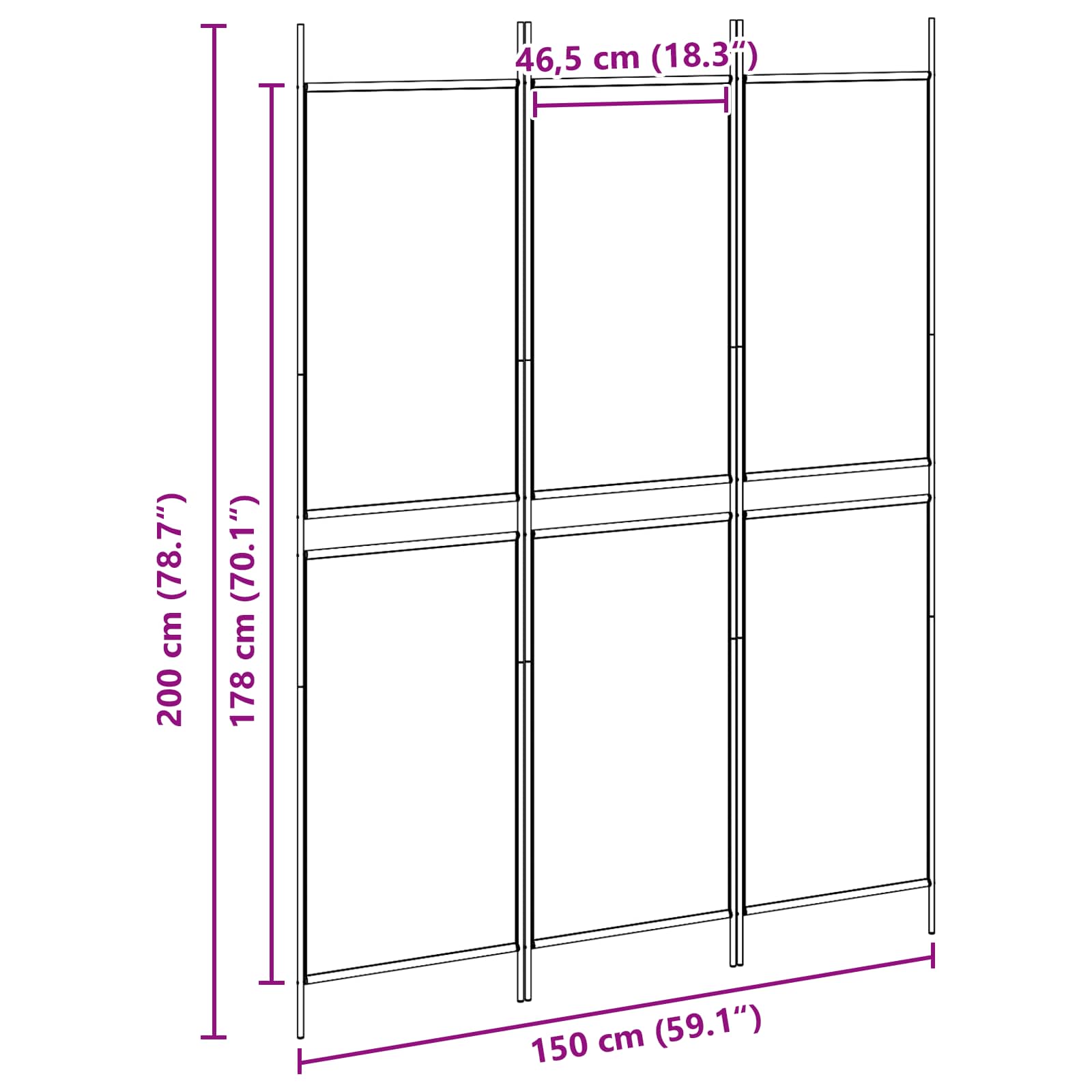 3-Panel Room Divider Beige 150 x 200 cm Stof is nu te koop bij PeponiXL, paradijselijk wonen!