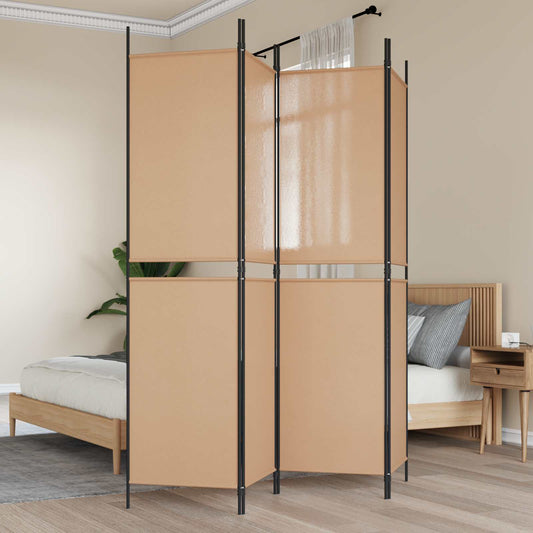 4-panelen kamerscherm Beige 200 x 200 cm Stof is nu te koop bij PeponiXL, paradijselijk wonen!