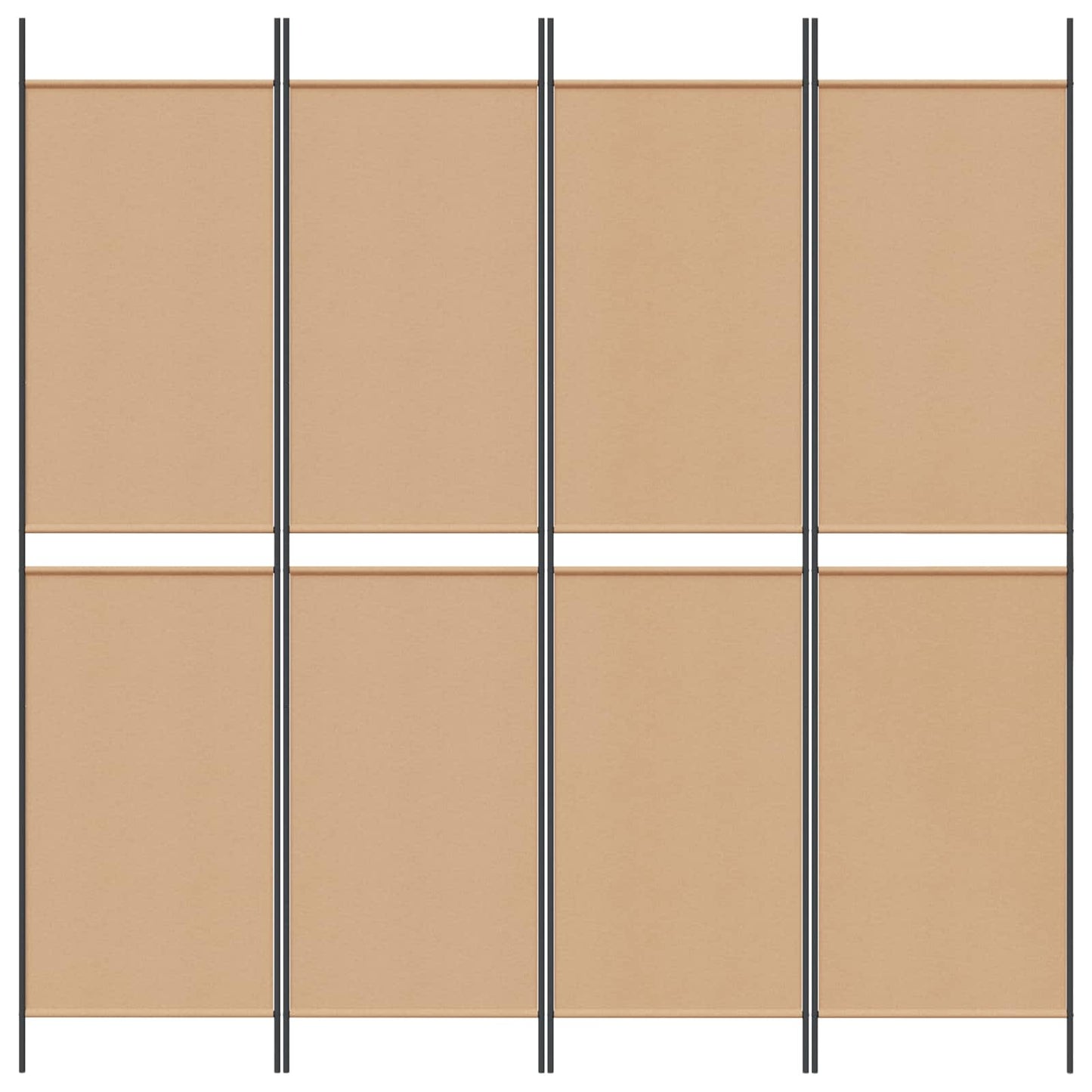 4-panelen kamerscherm Beige 200 x 200 cm Stof is nu te koop bij PeponiXL, paradijselijk wonen!