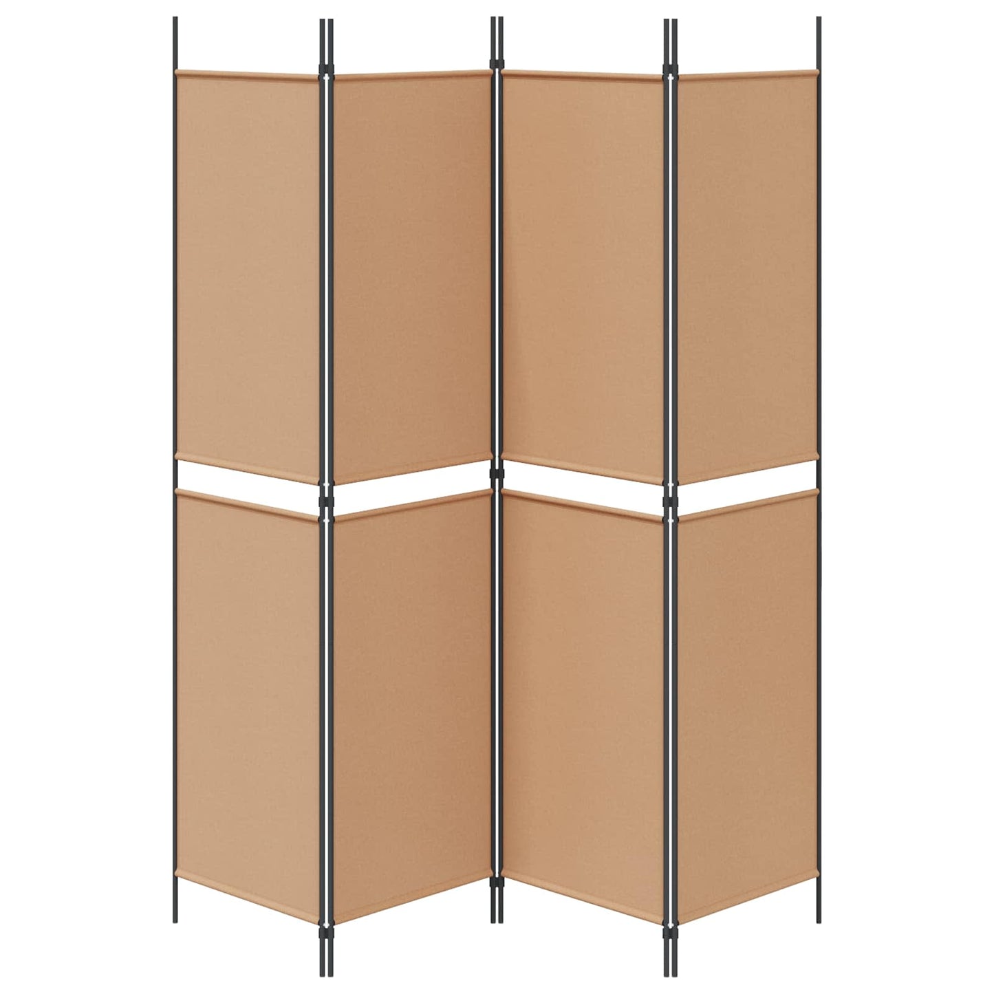 4-panelen kamerscherm Beige 200 x 200 cm Stof is nu te koop bij PeponiXL, paradijselijk wonen!