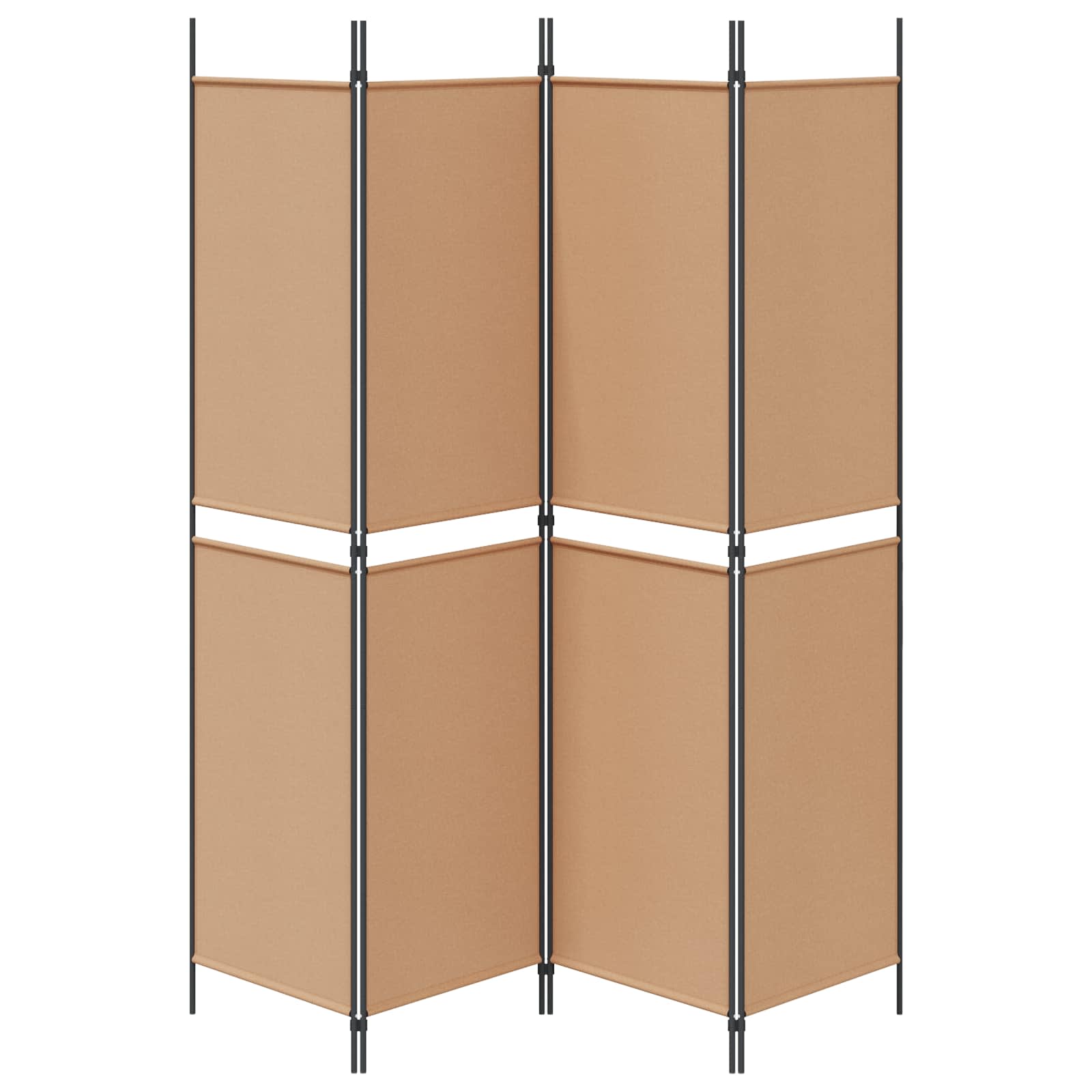 4-panelen kamerscherm Beige 200 x 200 cm Stof is nu te koop bij PeponiXL, paradijselijk wonen!