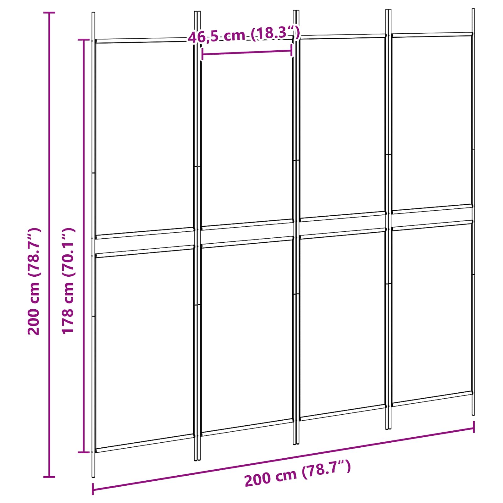 4-panelen kamerscherm Beige 200 x 200 cm Stof is nu te koop bij PeponiXL, paradijselijk wonen!