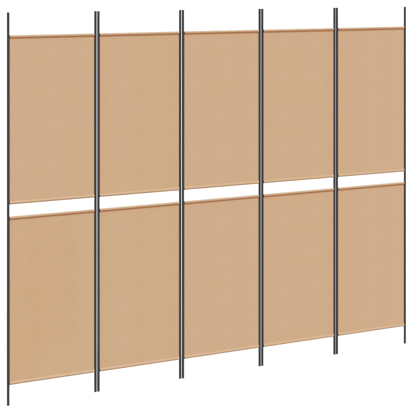 5-panelen kamerscherm Beige 250 x 200 cm Stof is nu te koop bij PeponiXL, paradijselijk wonen!