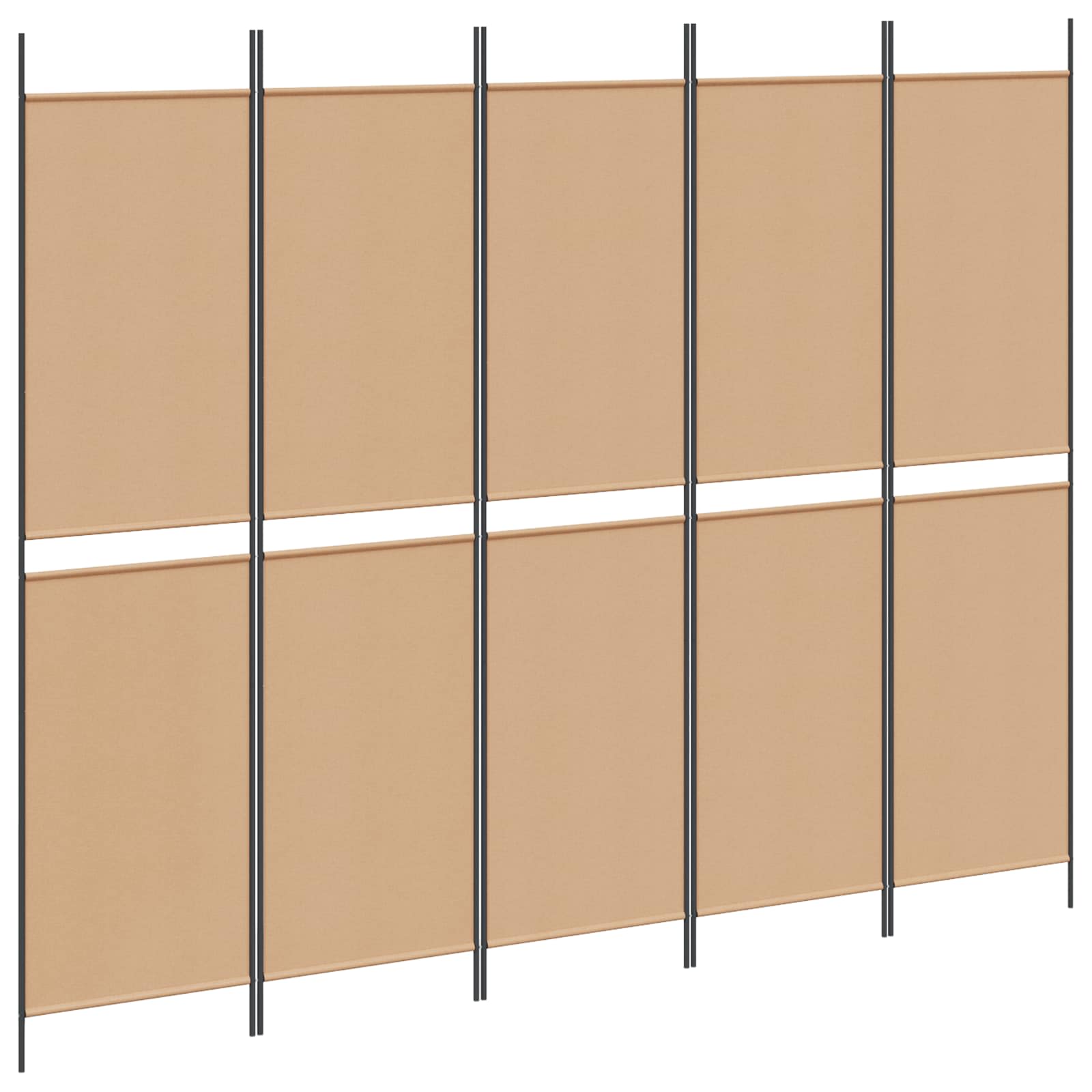 5-panelen kamerscherm Beige 250 x 200 cm Stof is nu te koop bij PeponiXL, paradijselijk wonen!