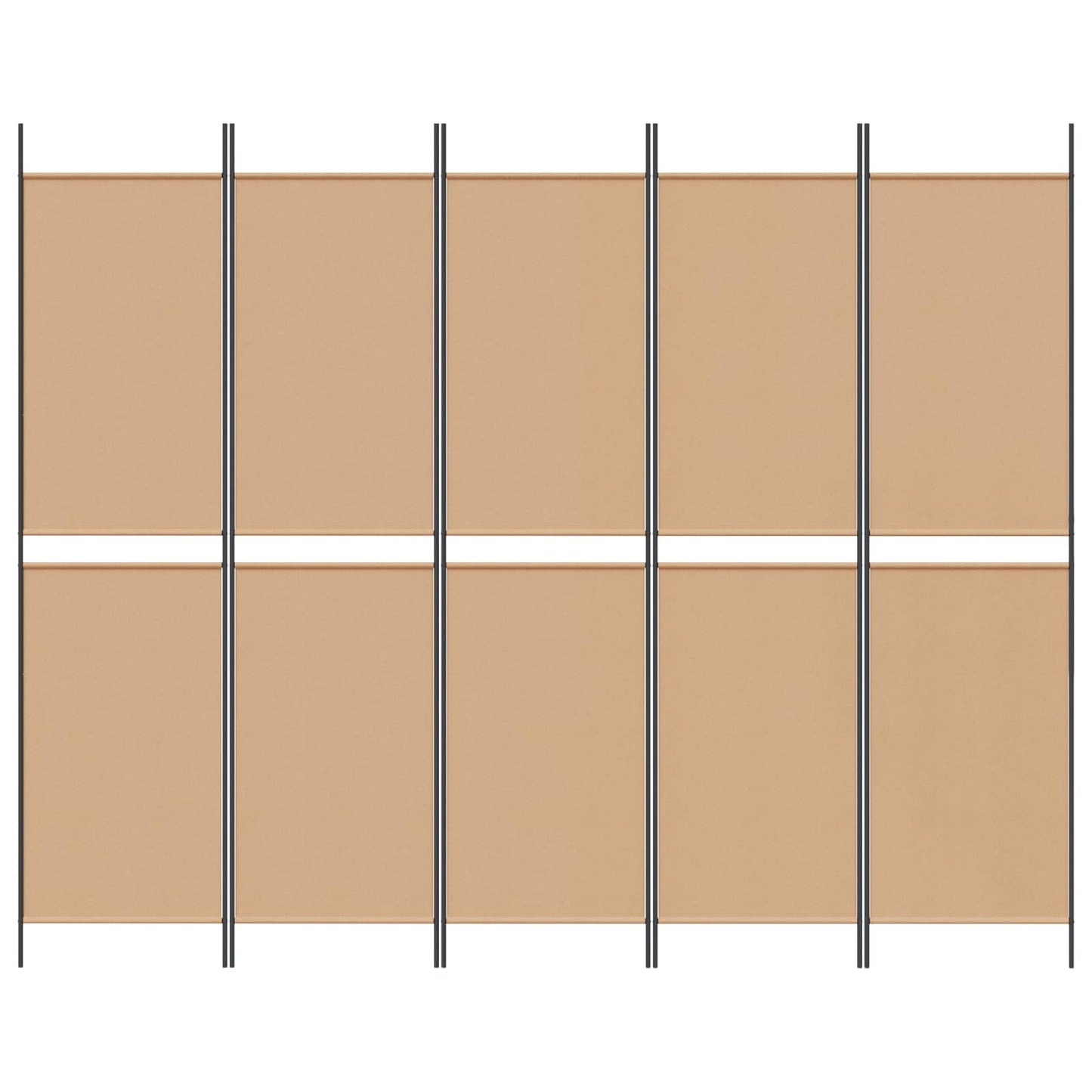 5-panelen kamerscherm Beige 250 x 200 cm Stof is nu te koop bij PeponiXL, paradijselijk wonen!