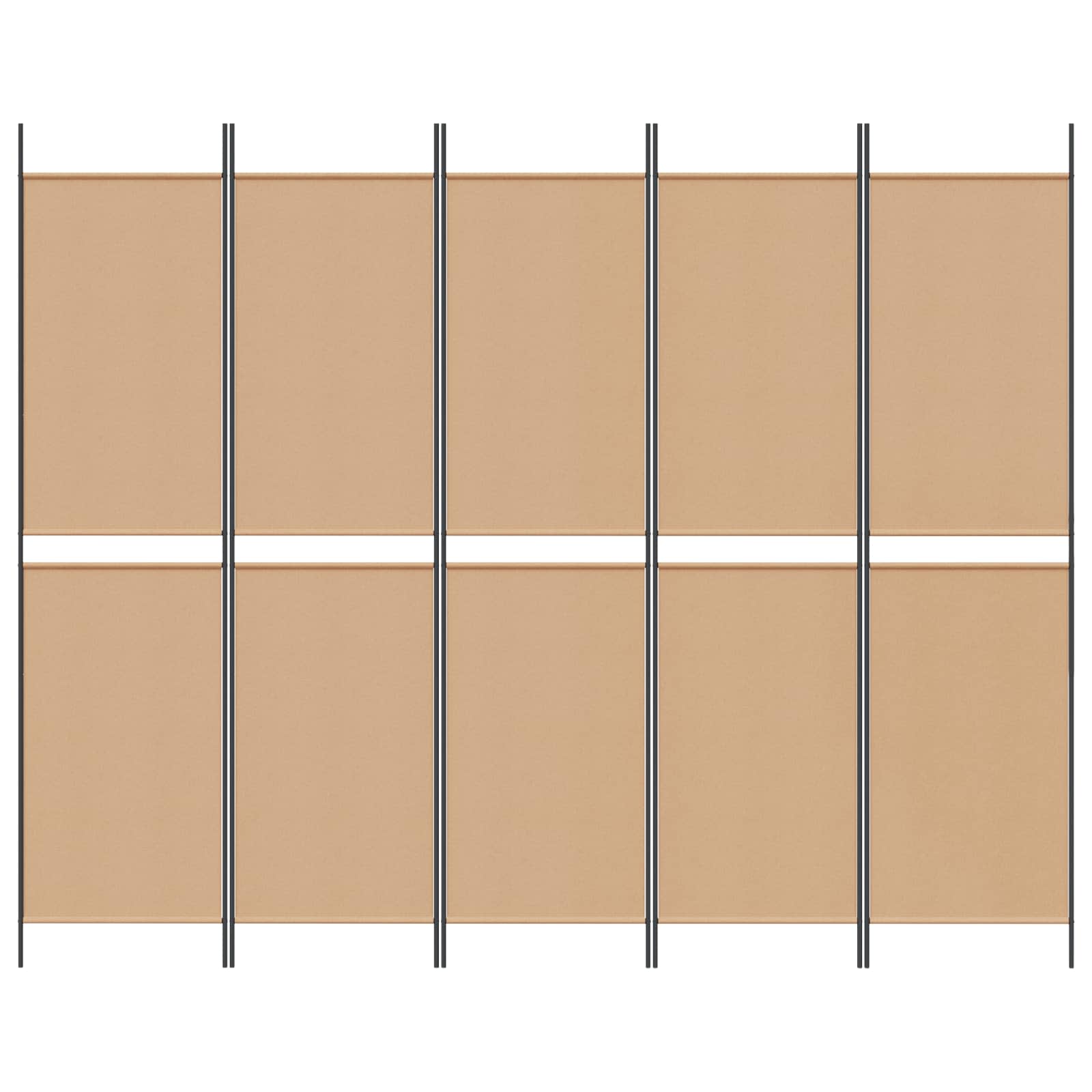 5-panelen kamerscherm Beige 250 x 200 cm Stof is nu te koop bij PeponiXL, paradijselijk wonen!