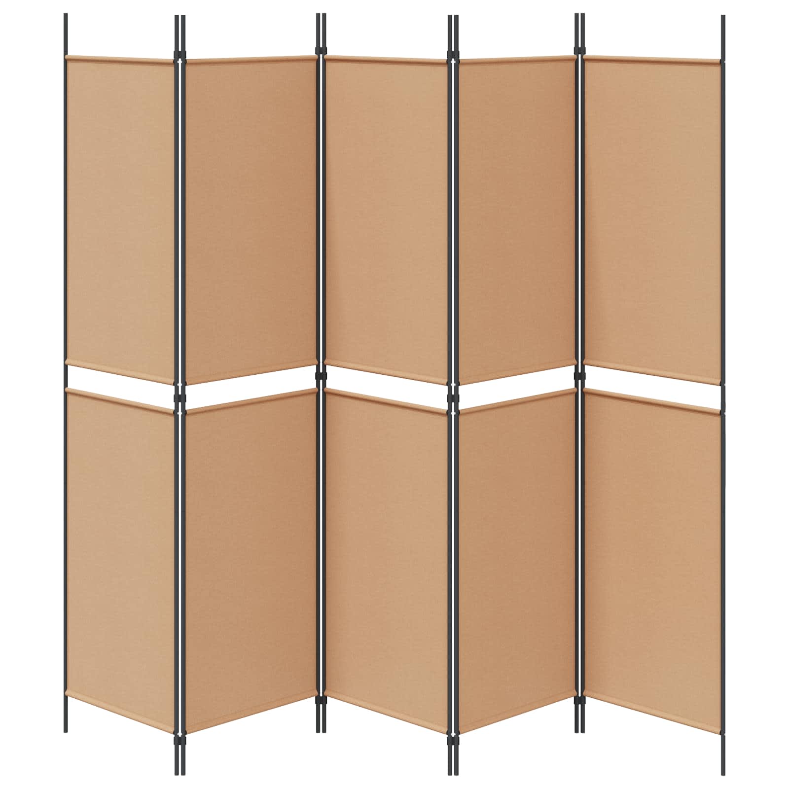 5-panelen kamerscherm Beige 250 x 200 cm Stof is nu te koop bij PeponiXL, paradijselijk wonen!