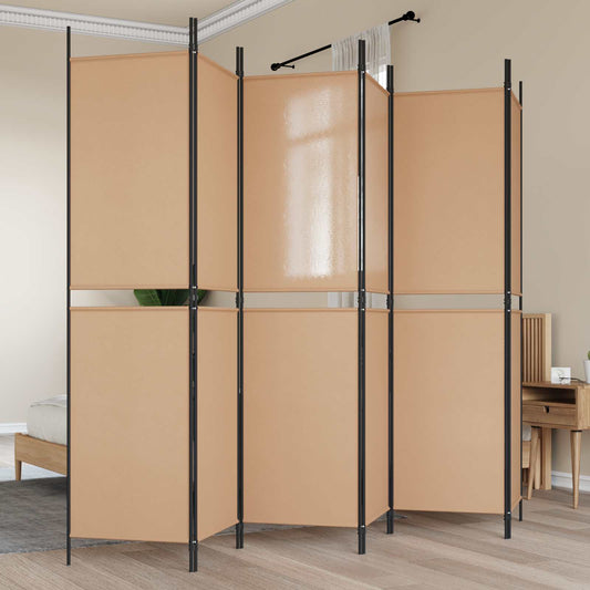 6-Panelen Kamerscherm Beige 300 x 200 cm Stof is nu te koop bij PeponiXL, paradijselijk wonen!