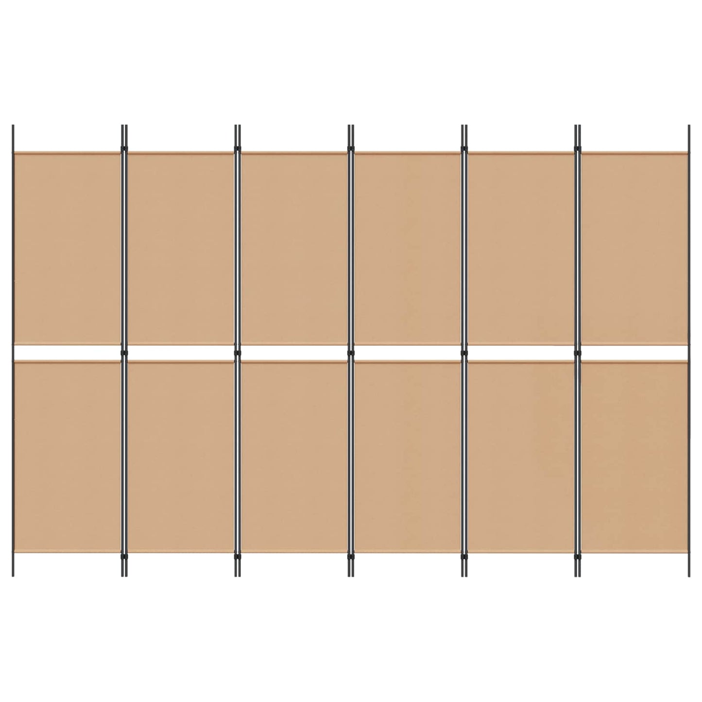 6-Panelen Kamerscherm Beige 300 x 200 cm Stof is nu te koop bij PeponiXL, paradijselijk wonen!