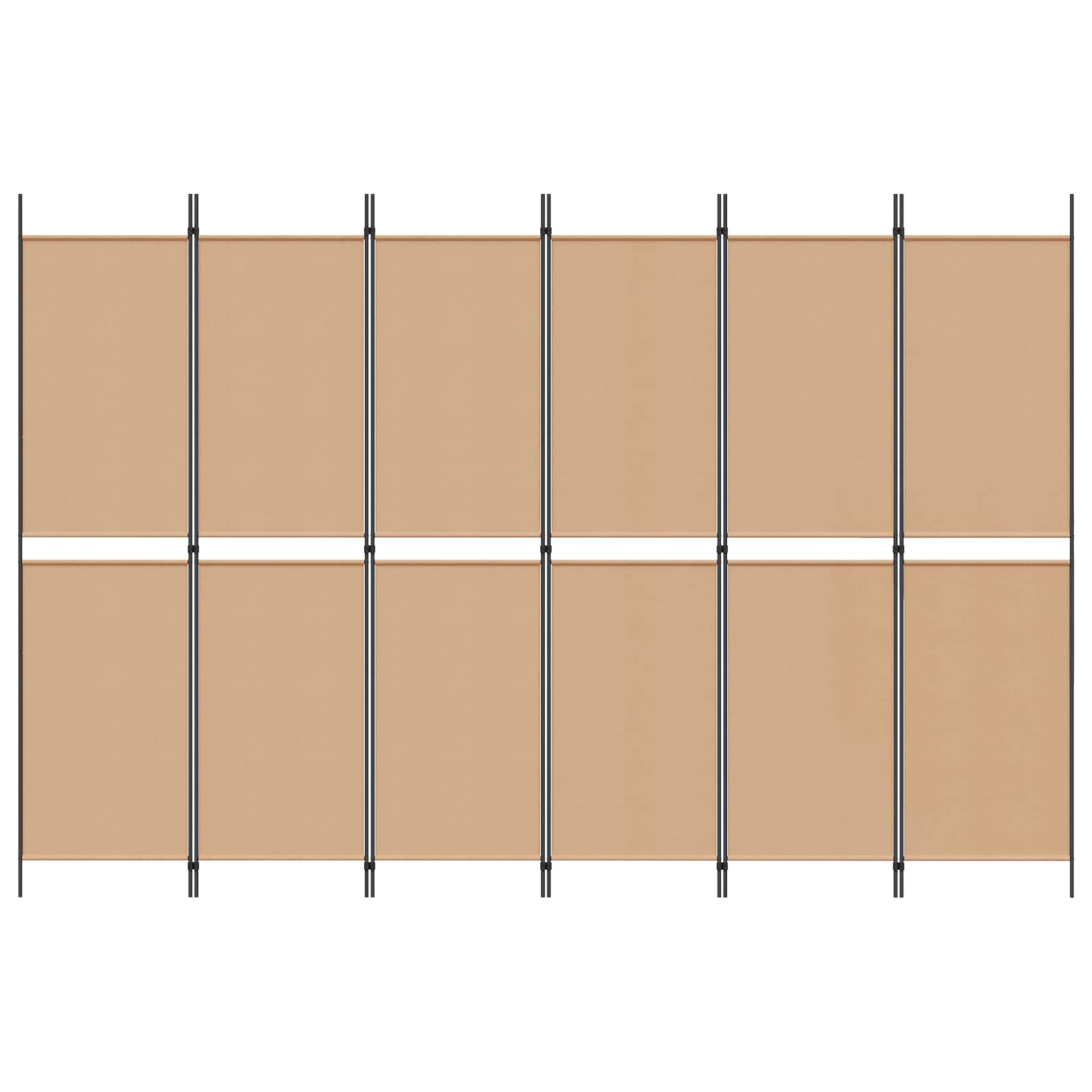 6-Panelen Kamerscherm Beige 300 x 200 cm Stof is nu te koop bij PeponiXL, paradijselijk wonen!