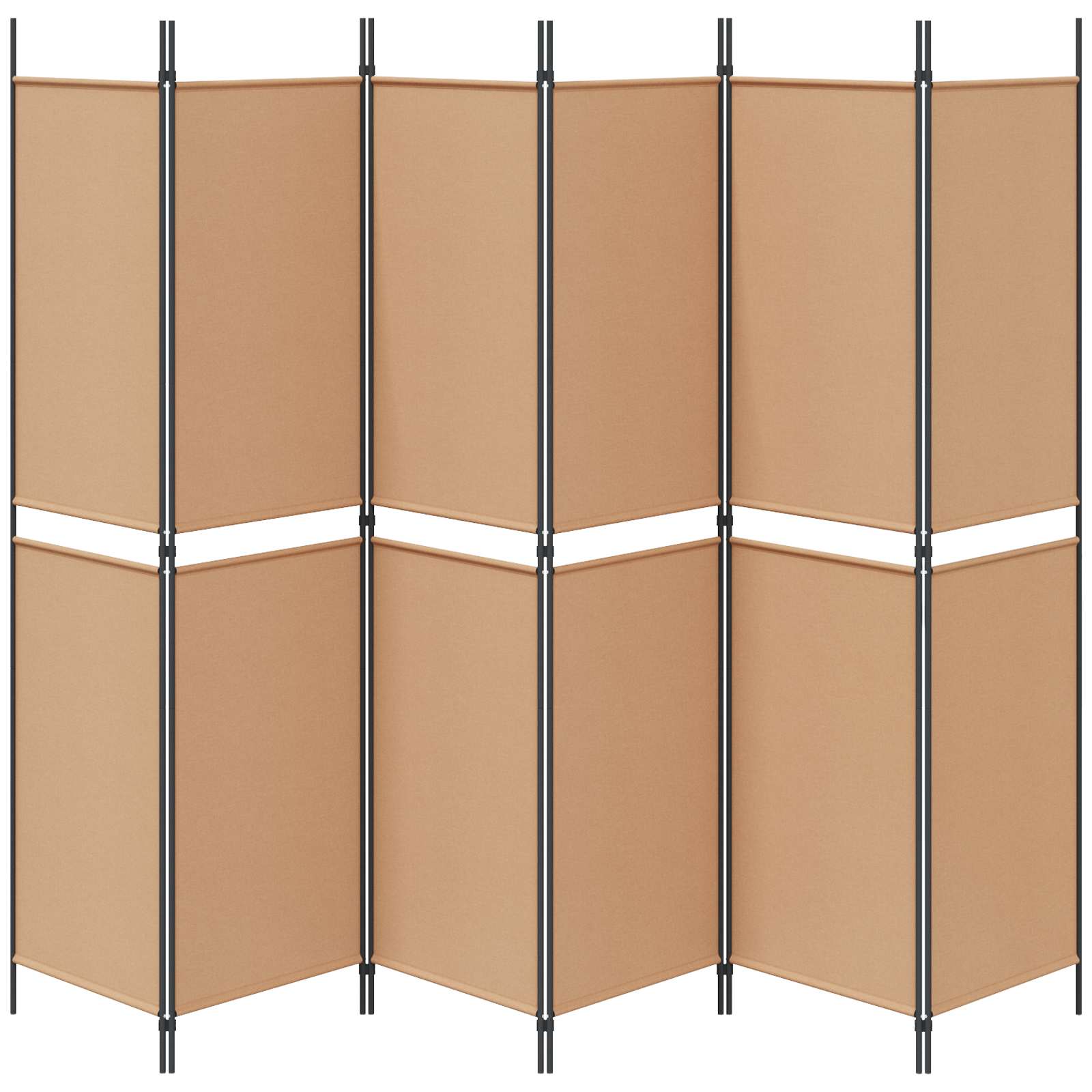 6-Panelen Kamerscherm Beige 300 x 200 cm Stof is nu te koop bij PeponiXL, paradijselijk wonen!