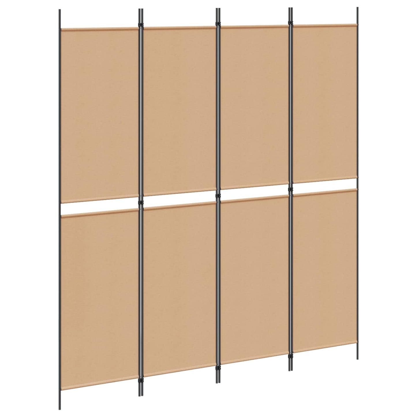 4-panelen roomdivider Beige 200 x 220 cm Stof is nu te koop bij PeponiXL, paradijselijk wonen!
