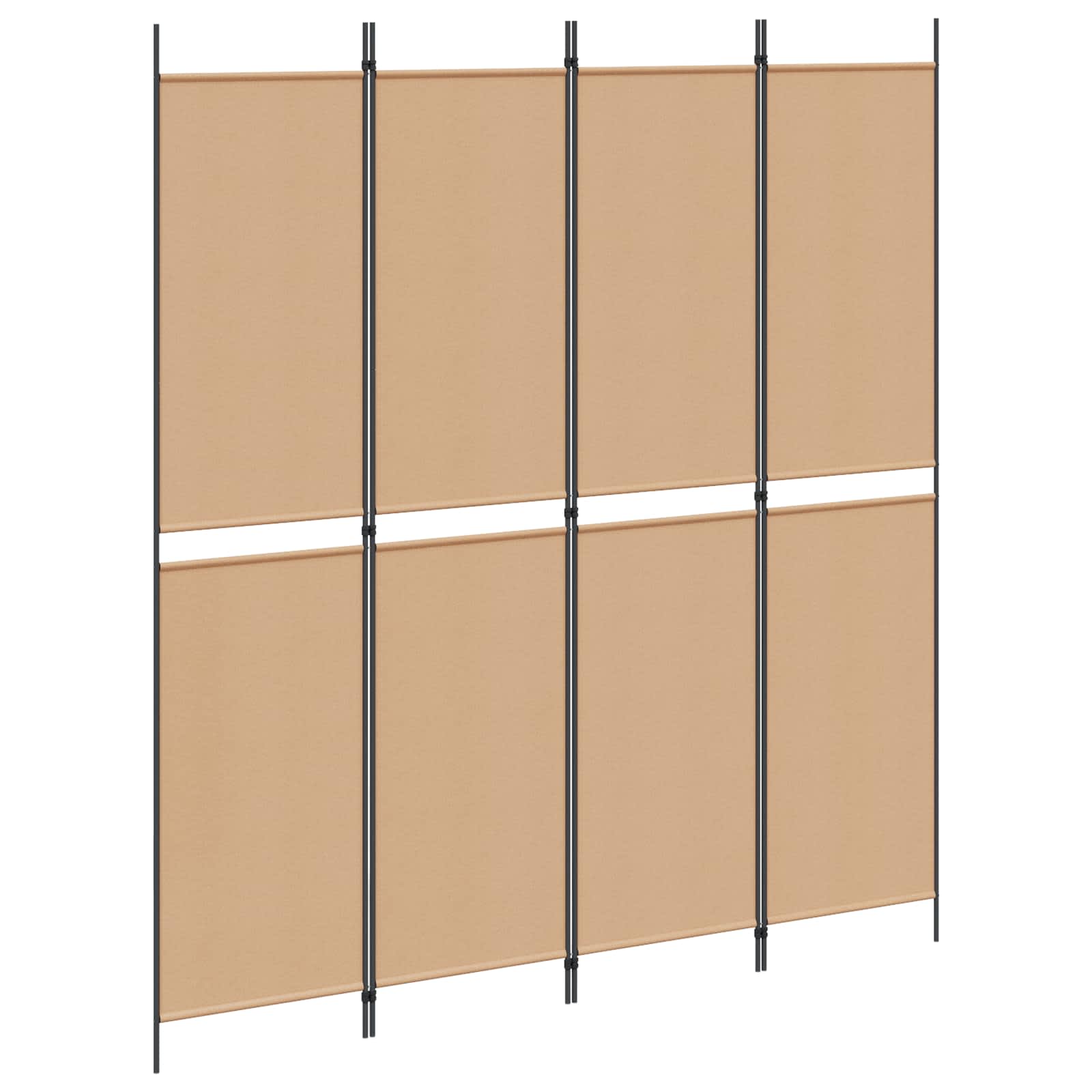 4-panelen roomdivider Beige 200 x 220 cm Stof is nu te koop bij PeponiXL, paradijselijk wonen!