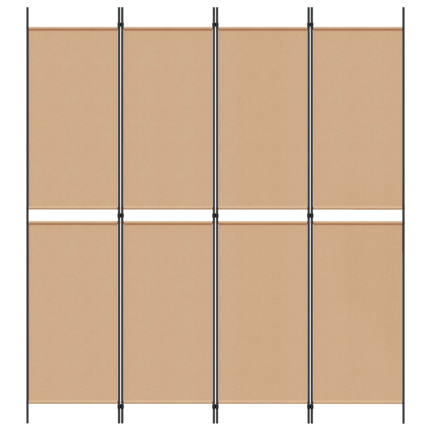 4-panelen roomdivider Beige 200 x 220 cm Stof is nu te koop bij PeponiXL, paradijselijk wonen!