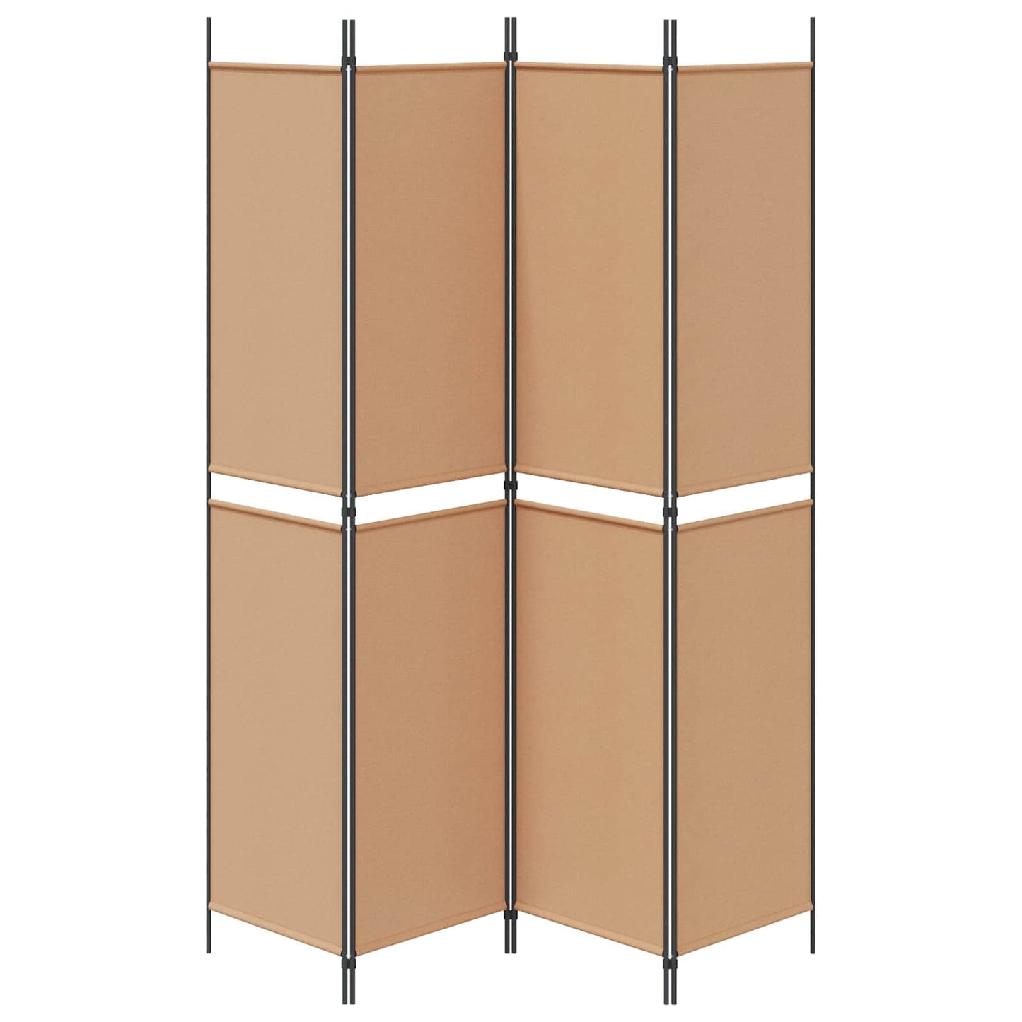 4-panelen roomdivider Beige 200 x 220 cm Stof is nu te koop bij PeponiXL, paradijselijk wonen!