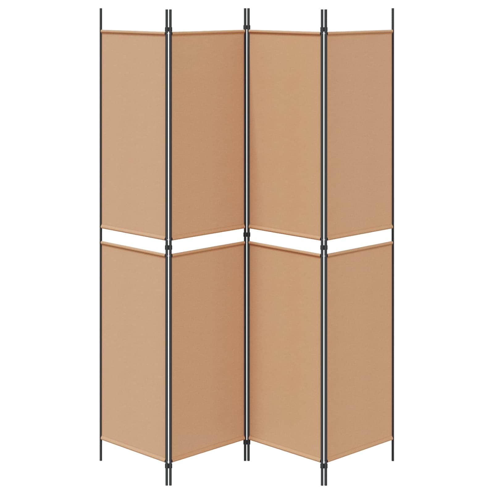 4-panelen roomdivider Beige 200 x 220 cm Stof is nu te koop bij PeponiXL, paradijselijk wonen!