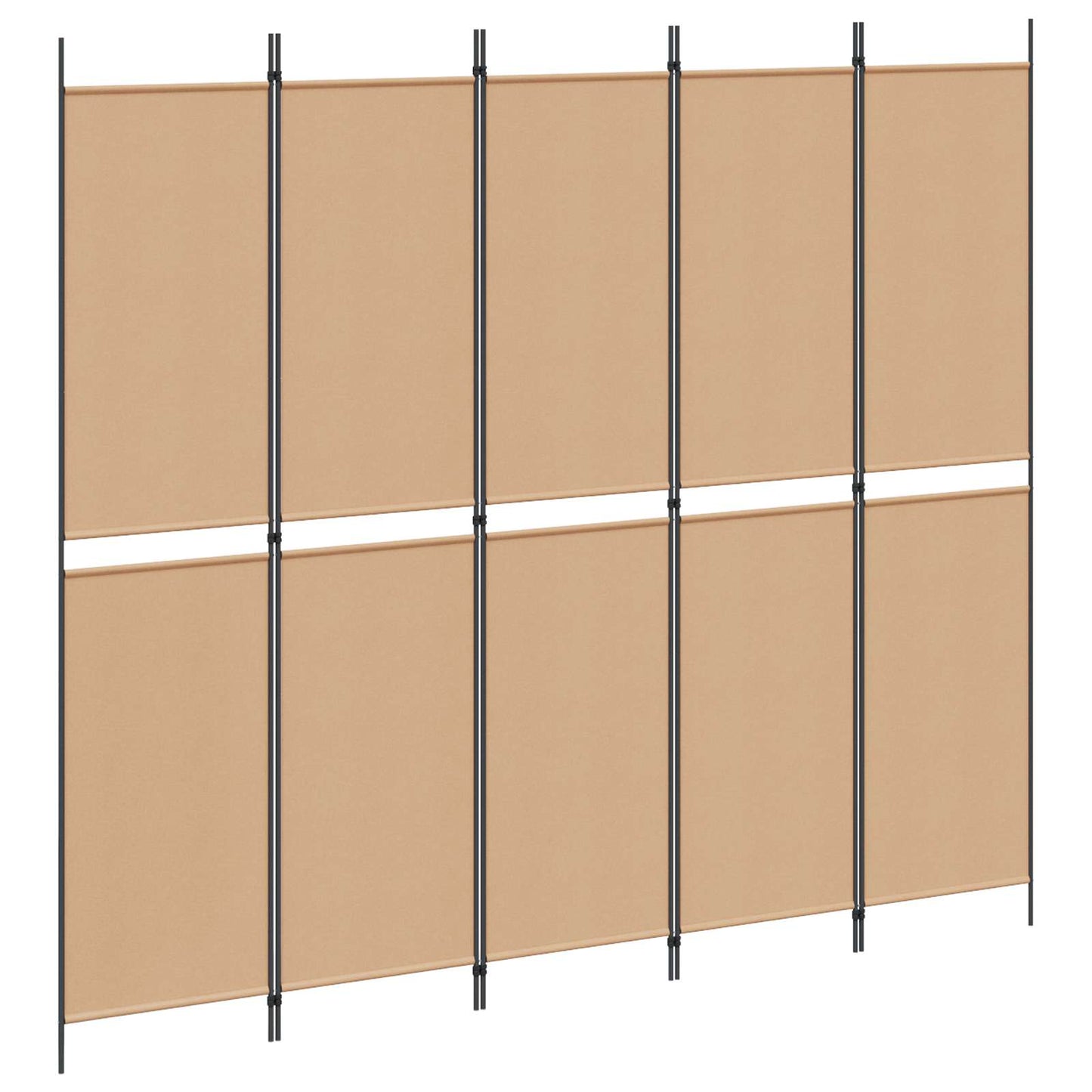 5-Panel Room Divider Beige 250 x 220 cm Stof is nu te koop bij PeponiXL, paradijselijk wonen!