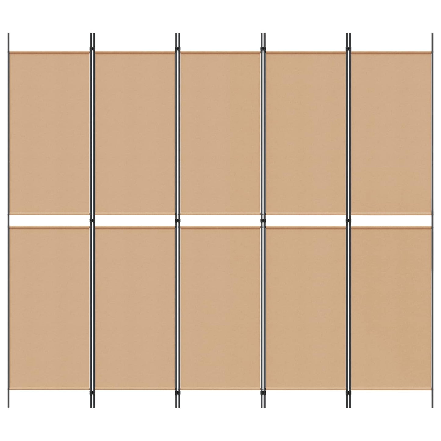5-Panel Room Divider Beige 250 x 220 cm Stof is nu te koop bij PeponiXL, paradijselijk wonen!