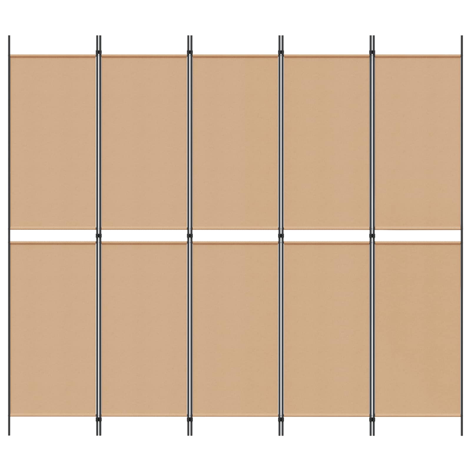 5-Panel Room Divider Beige 250 x 220 cm Stof is nu te koop bij PeponiXL, paradijselijk wonen!