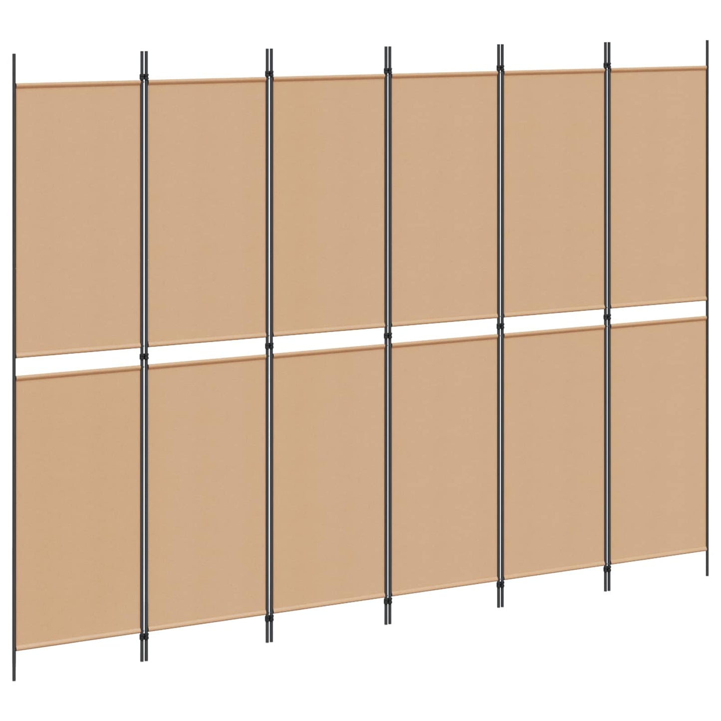 6-Panelen Kamerscherm Beige 300 x 220 cm Stof is nu te koop bij PeponiXL, paradijselijk wonen!