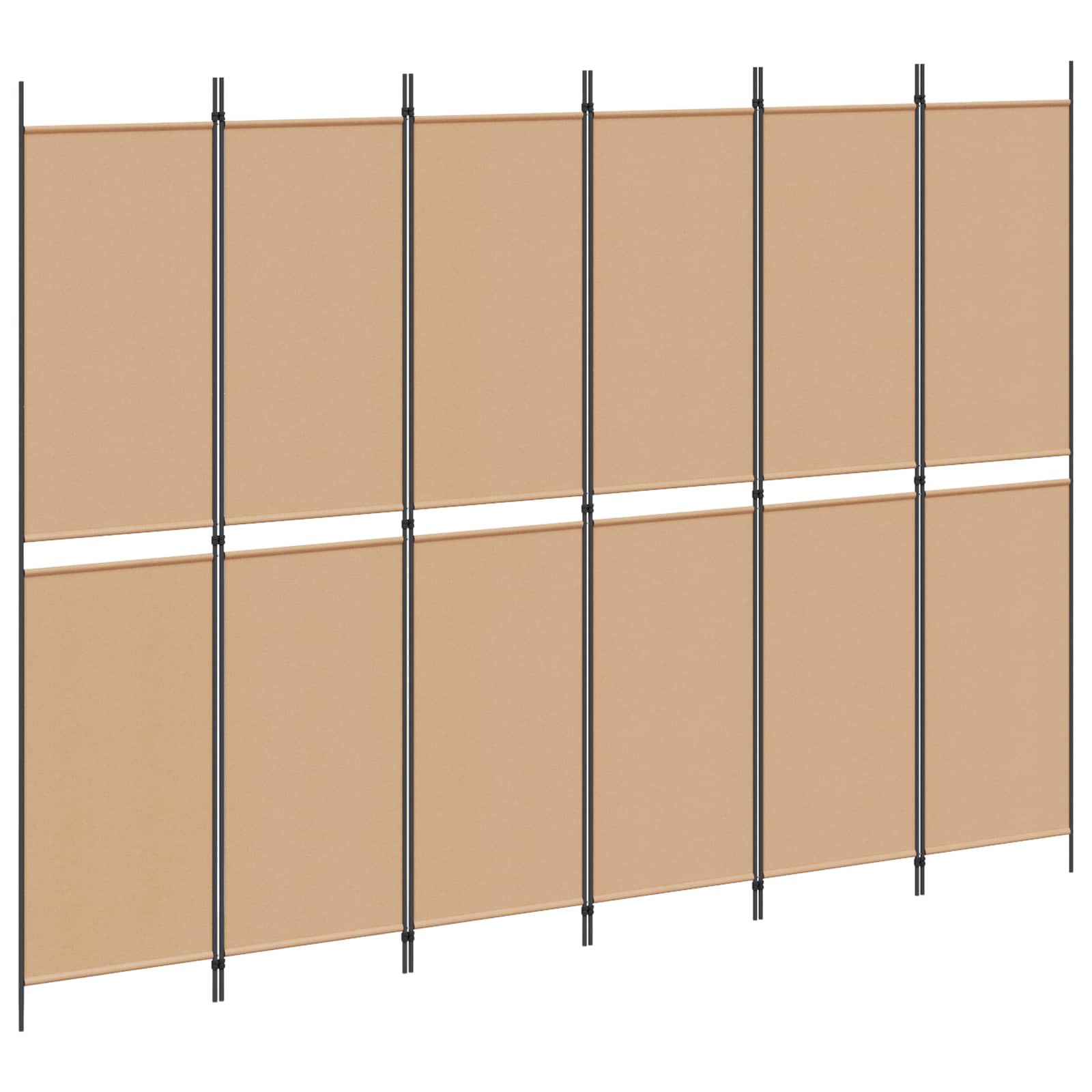 6-Panelen Kamerscherm Beige 300 x 220 cm Stof is nu te koop bij PeponiXL, paradijselijk wonen!