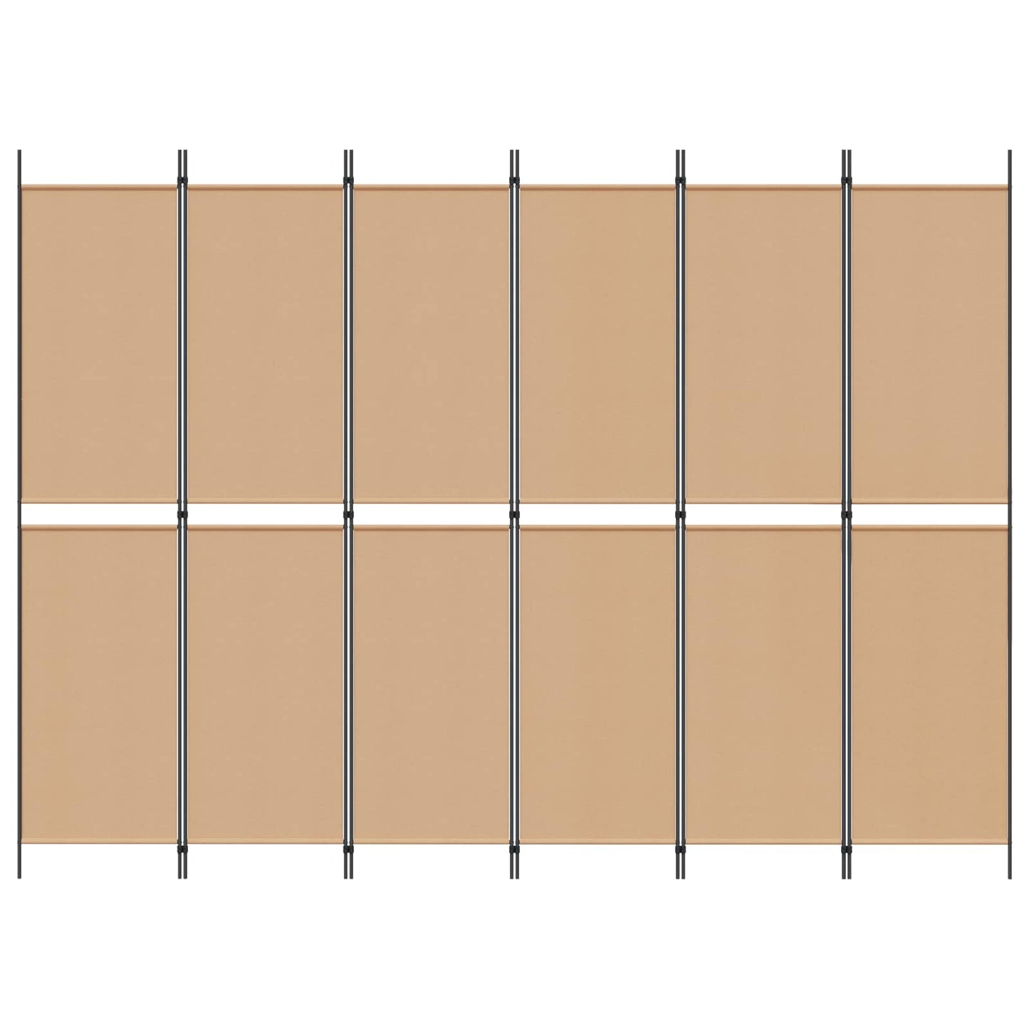 6-Panelen Kamerscherm Beige 300 x 220 cm Stof is nu te koop bij PeponiXL, paradijselijk wonen!