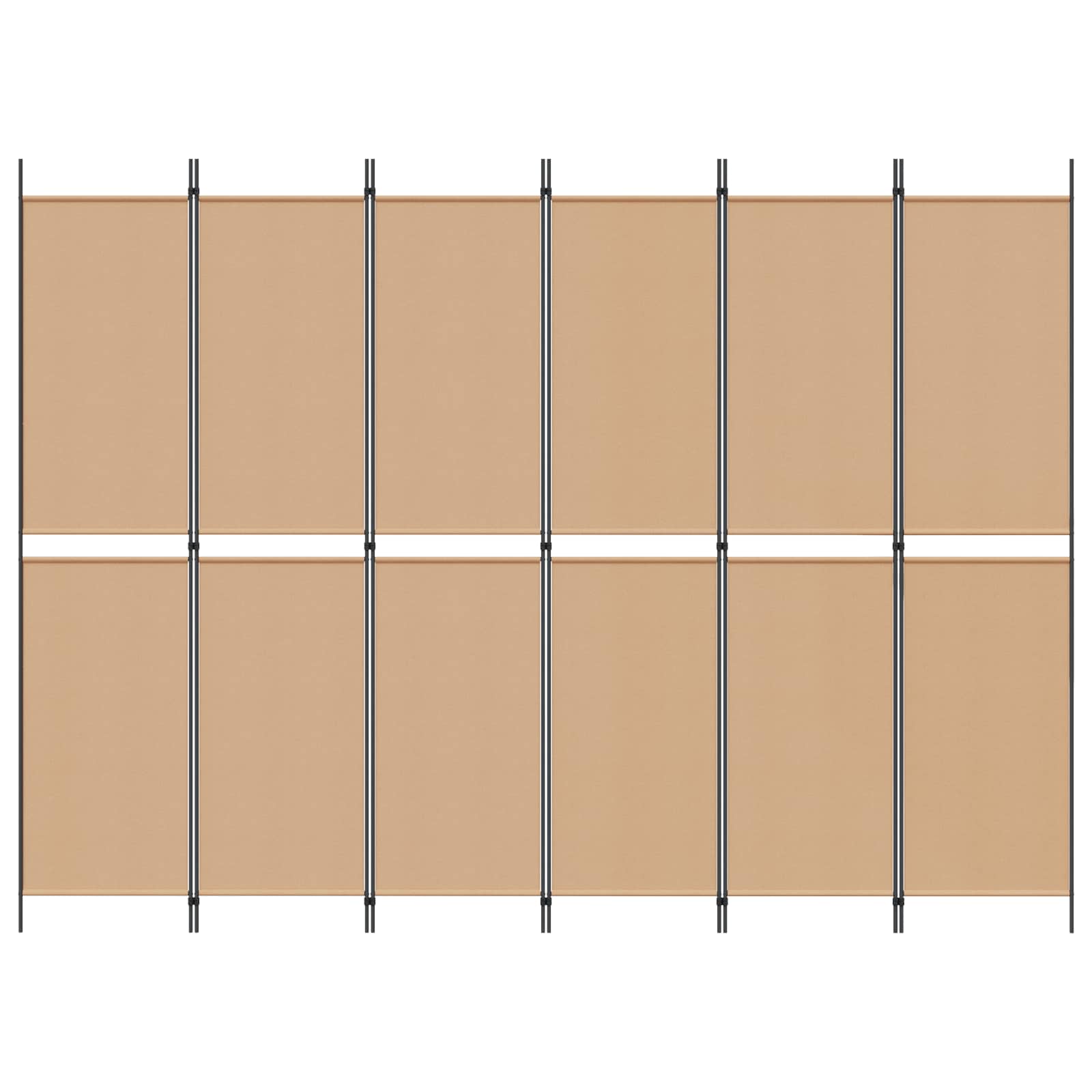 6-Panelen Kamerscherm Beige 300 x 220 cm Stof is nu te koop bij PeponiXL, paradijselijk wonen!