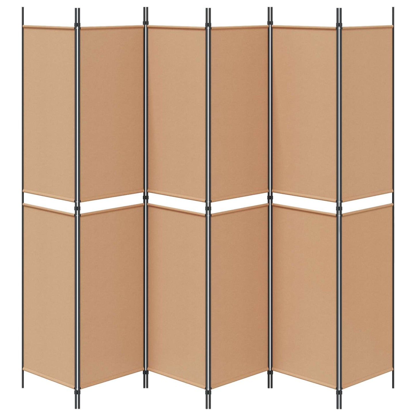 6-Panelen Kamerscherm Beige 300 x 220 cm Stof is nu te koop bij PeponiXL, paradijselijk wonen!