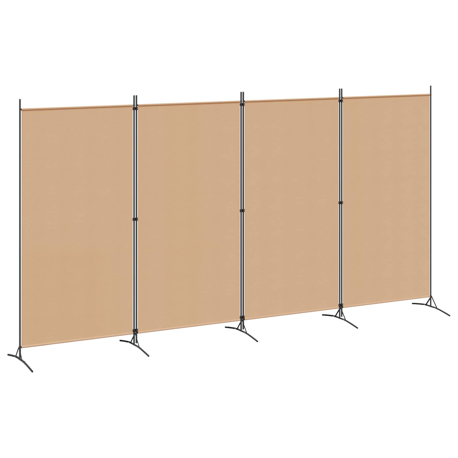 4-panelen roomdivider Beige 346 x 180 cm Stof is nu te koop bij PeponiXL, paradijselijk wonen!