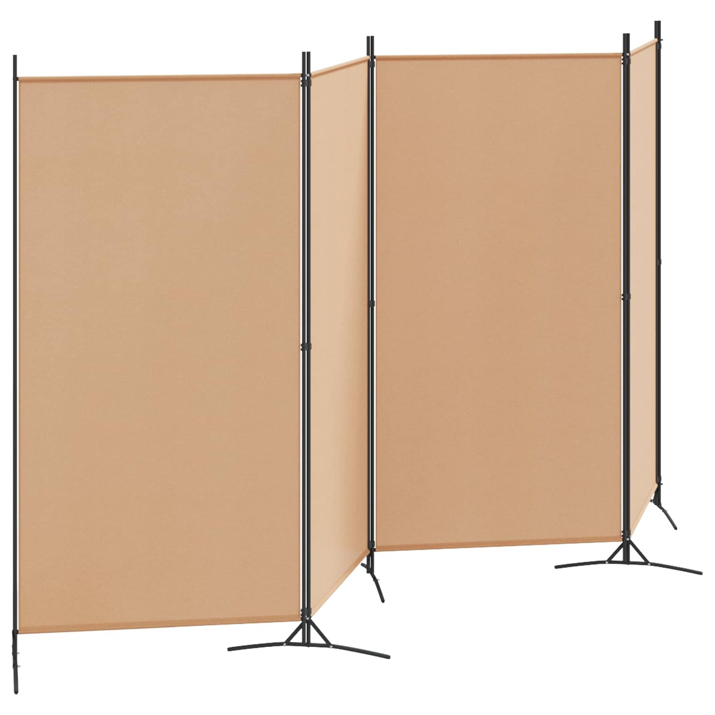 4-panelen roomdivider Beige 346 x 180 cm Stof is nu te koop bij PeponiXL, paradijselijk wonen!