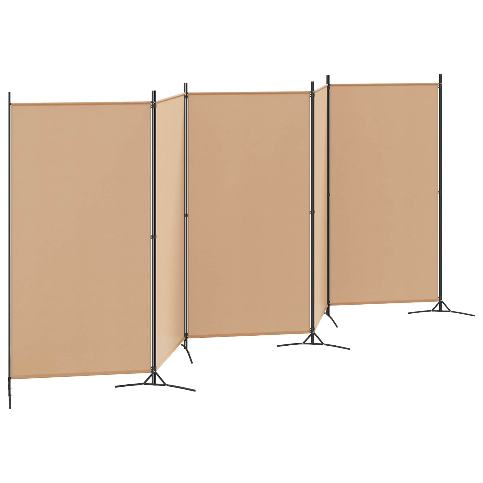 5-Panel Room Divider Beige 433 x 180 cm Stof is nu te koop bij PeponiXL, paradijselijk wonen!