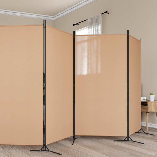 6-Panelen Kamerscherm Beige 520 x 180 cm Stof is nu te koop bij PeponiXL, paradijselijk wonen!