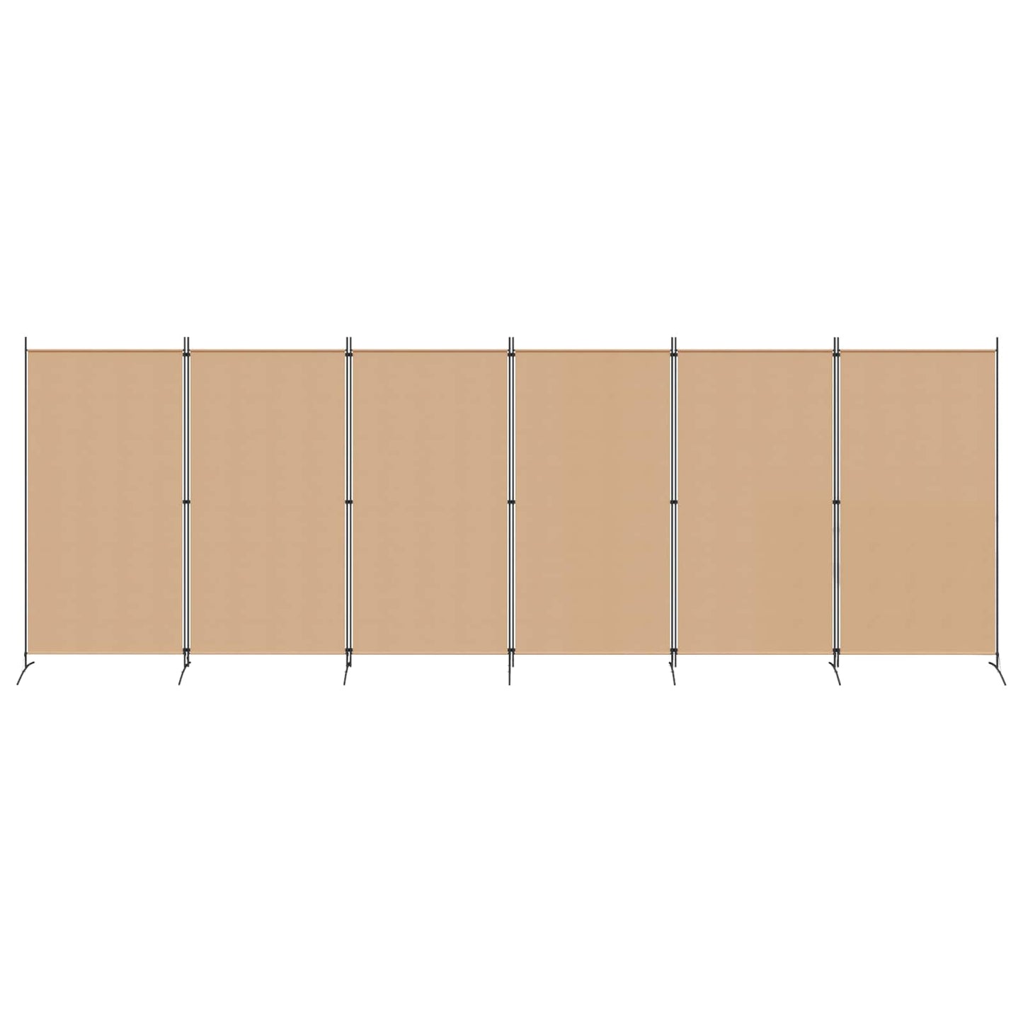 6-Panelen Kamerscherm Beige 520 x 180 cm Stof is nu te koop bij PeponiXL, paradijselijk wonen!