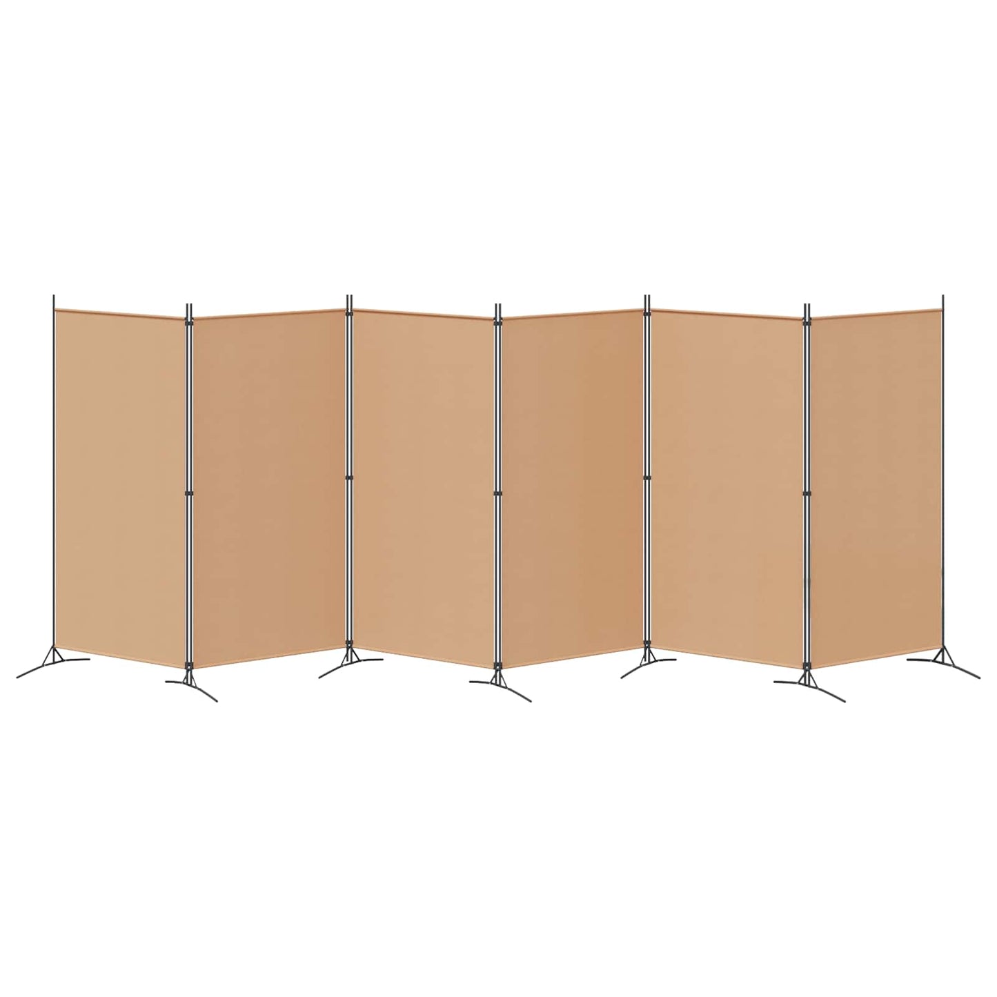 6-Panelen Kamerscherm Beige 520 x 180 cm Stof is nu te koop bij PeponiXL, paradijselijk wonen!