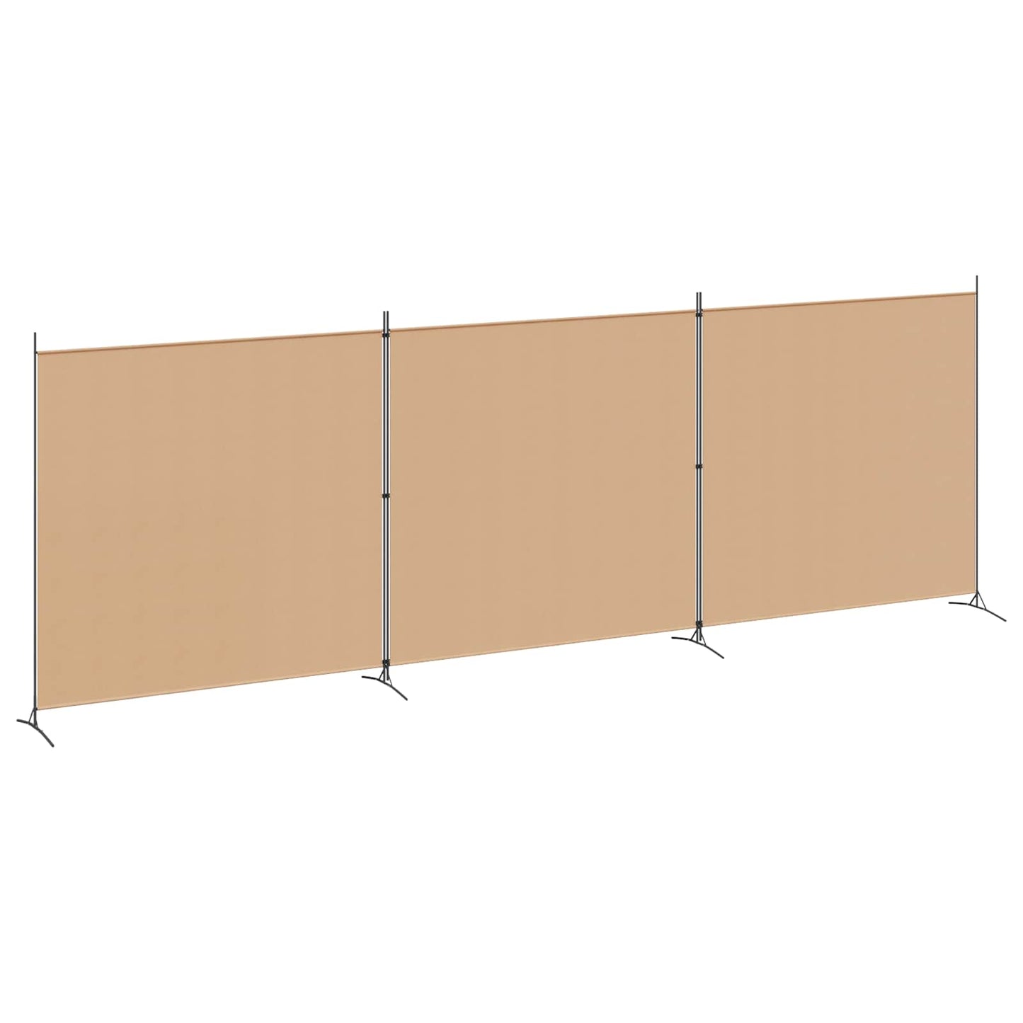 4-panelen roomdivider Beige 525 x 180 cm Stof is nu te koop bij PeponiXL, paradijselijk wonen!