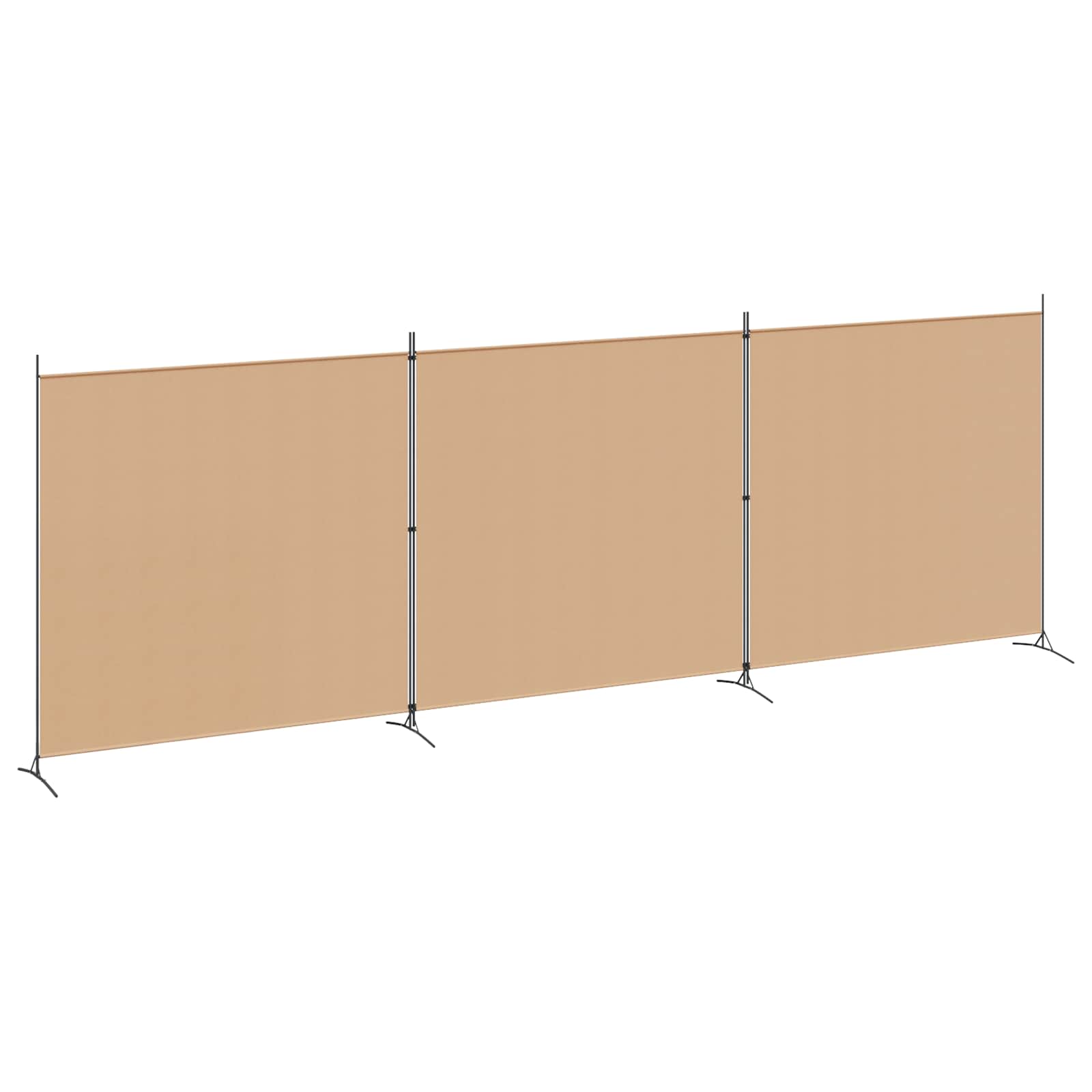 4-panelen roomdivider Beige 525 x 180 cm Stof is nu te koop bij PeponiXL, paradijselijk wonen!